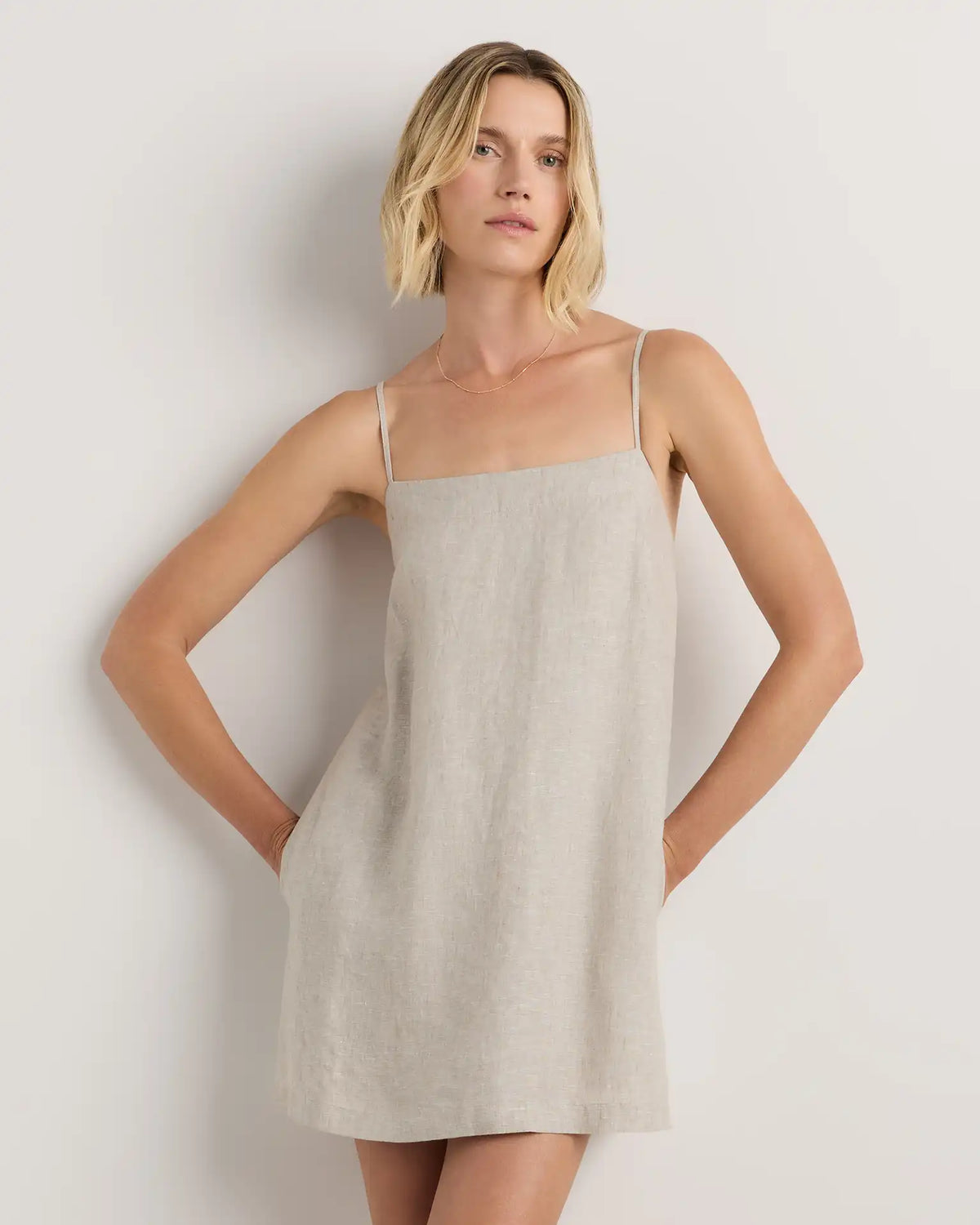 100% European Linen Mini Skort Dress