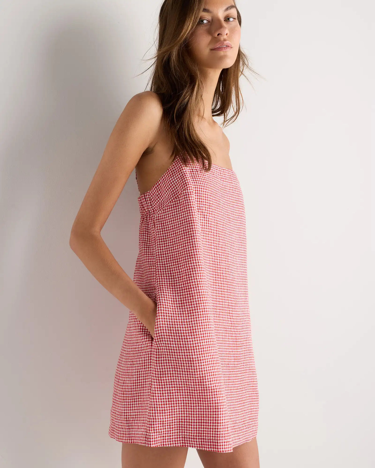 100% European Linen Mini Skort Dress
