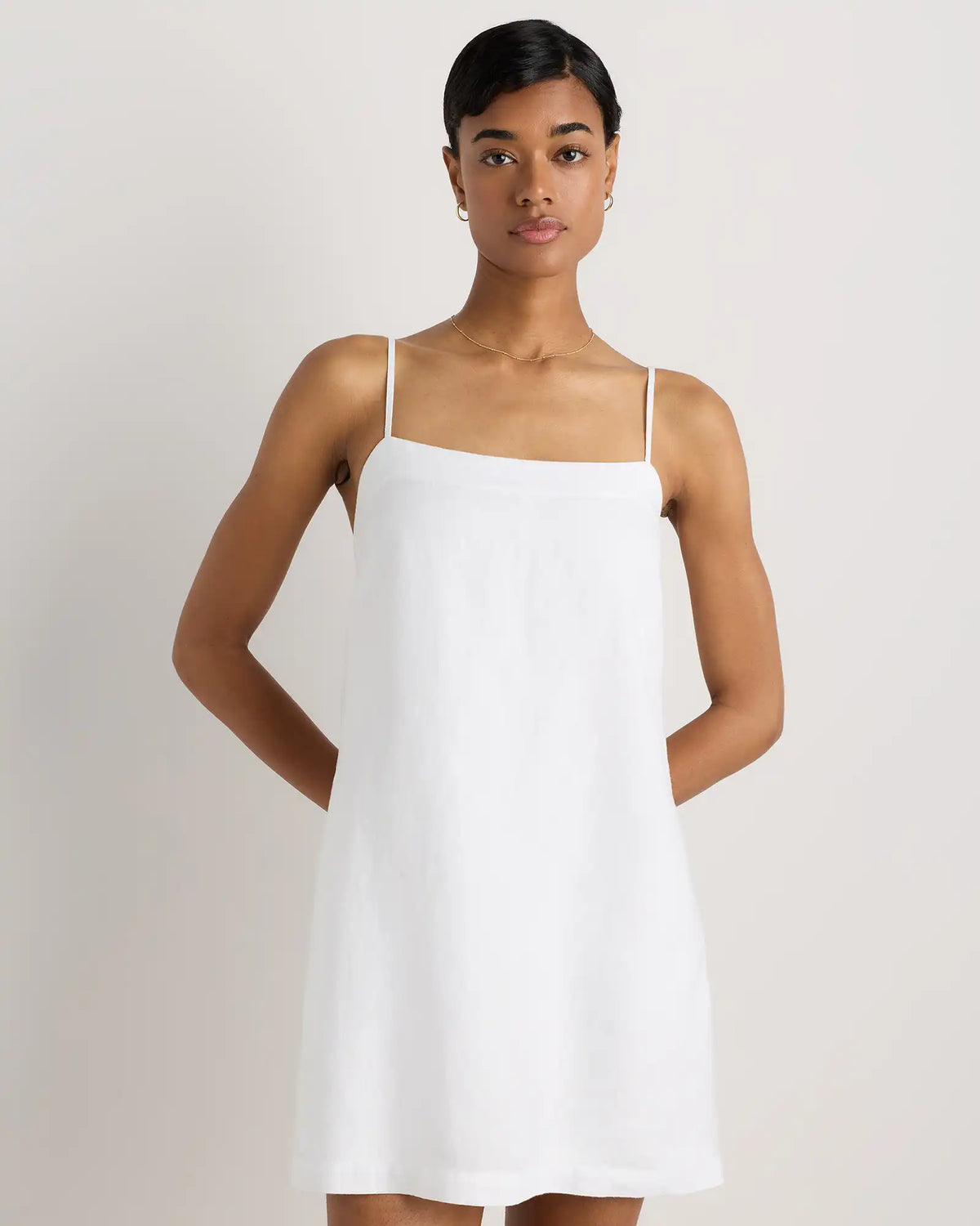 100% European Linen Mini Skort Dress