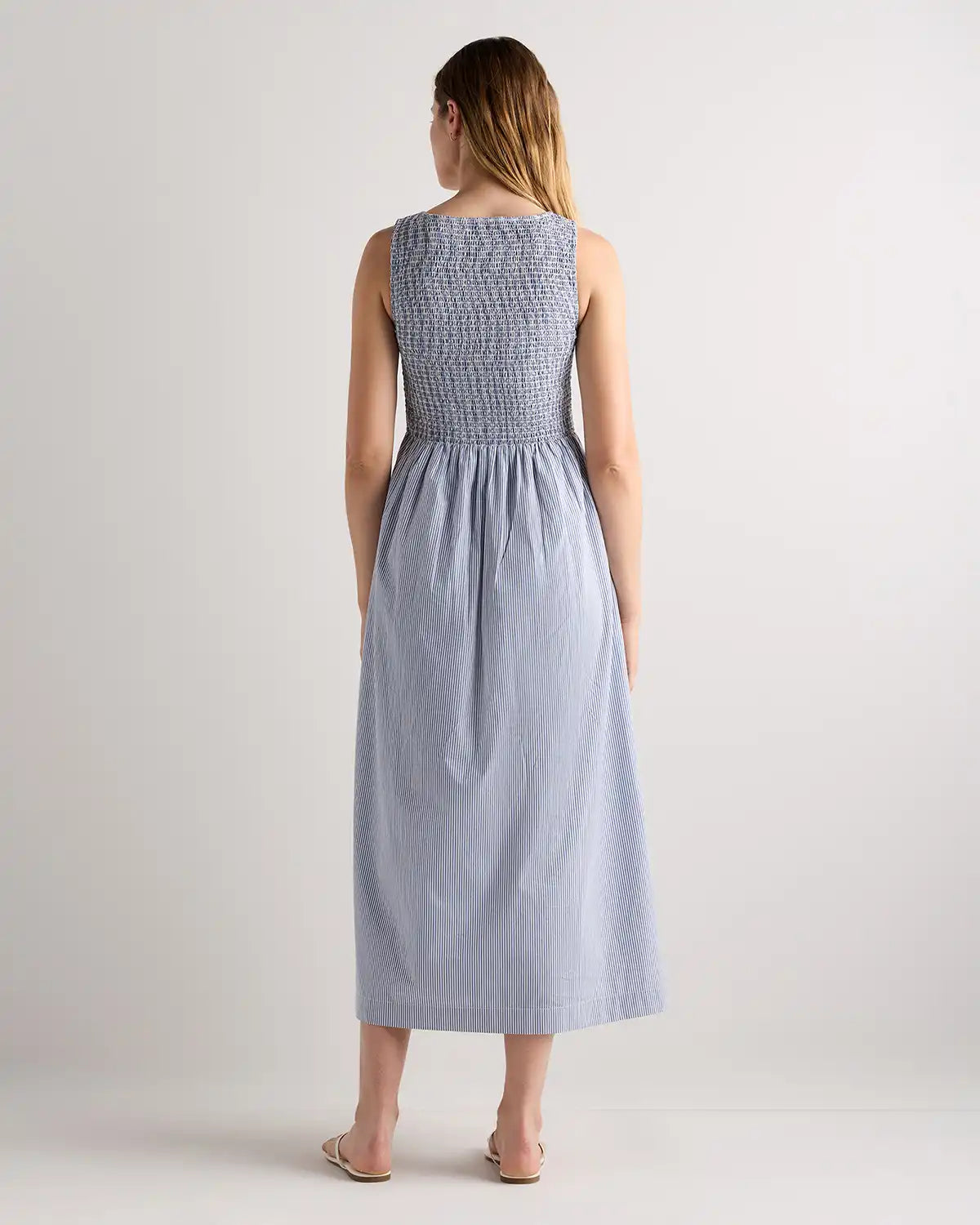 100% Organic Cotton Poplin Boatneck Maxi Dress
