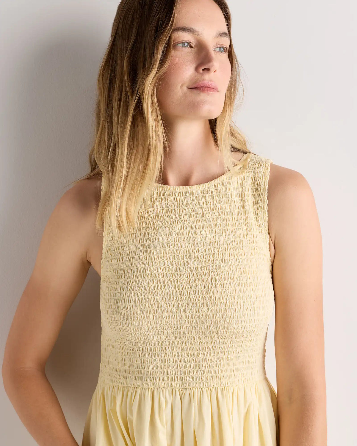 100% Organic Cotton Poplin Boatneck Maxi Dress