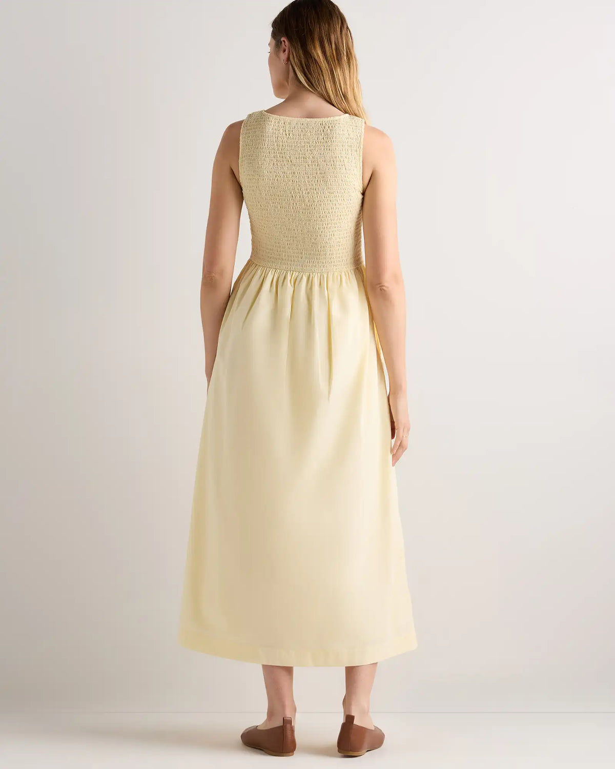 100% Organic Cotton Poplin Boatneck Maxi Dress