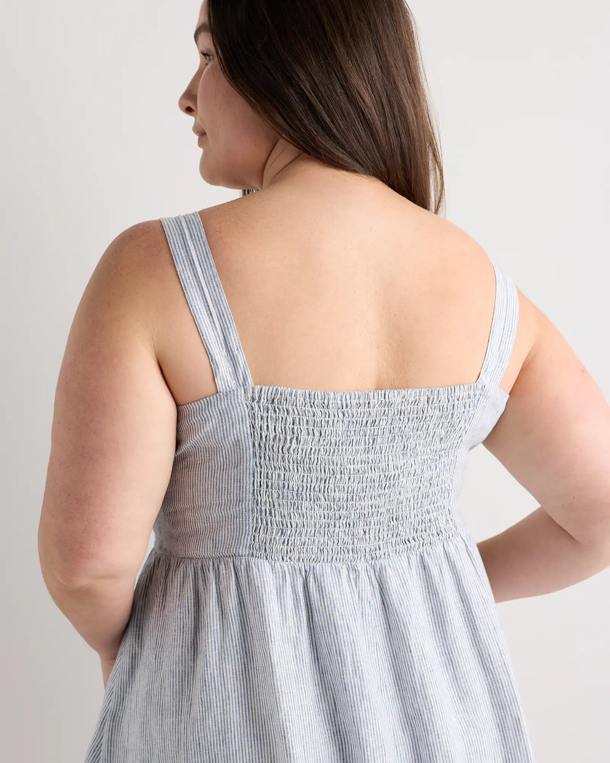 100% European Linen Fit & Flare Midi Dress