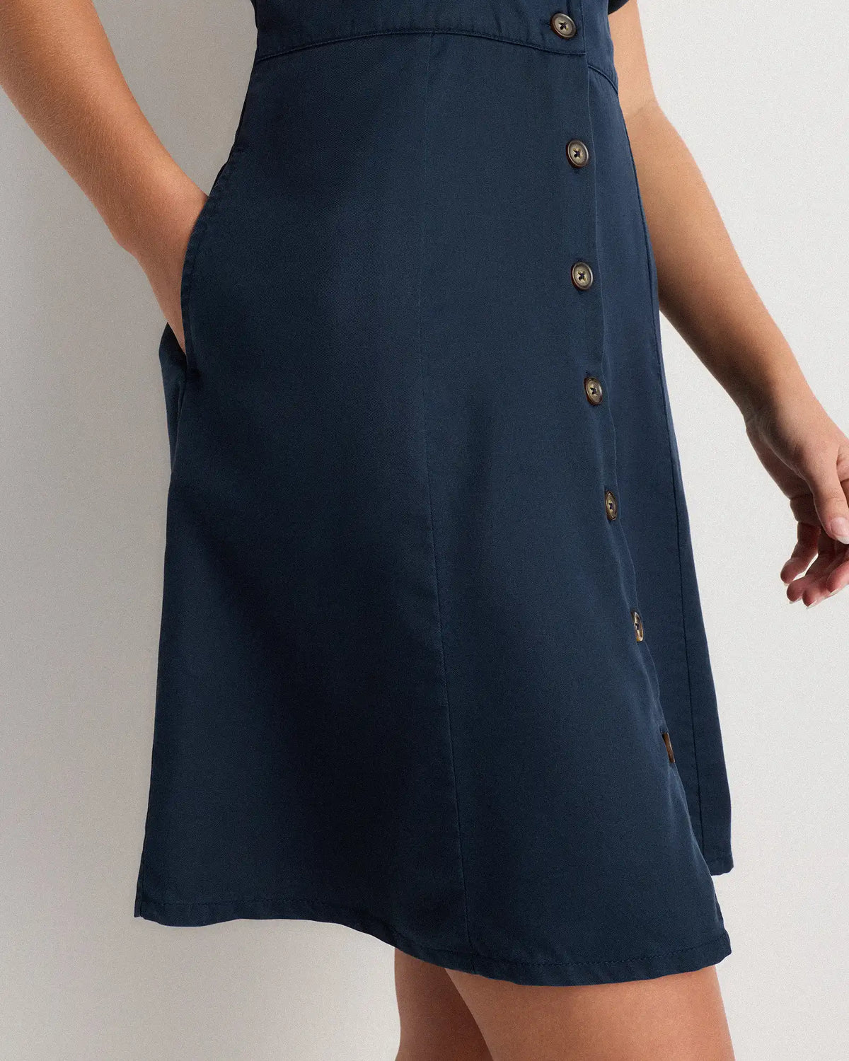 Vintage Wash Tencel Button Front Dress