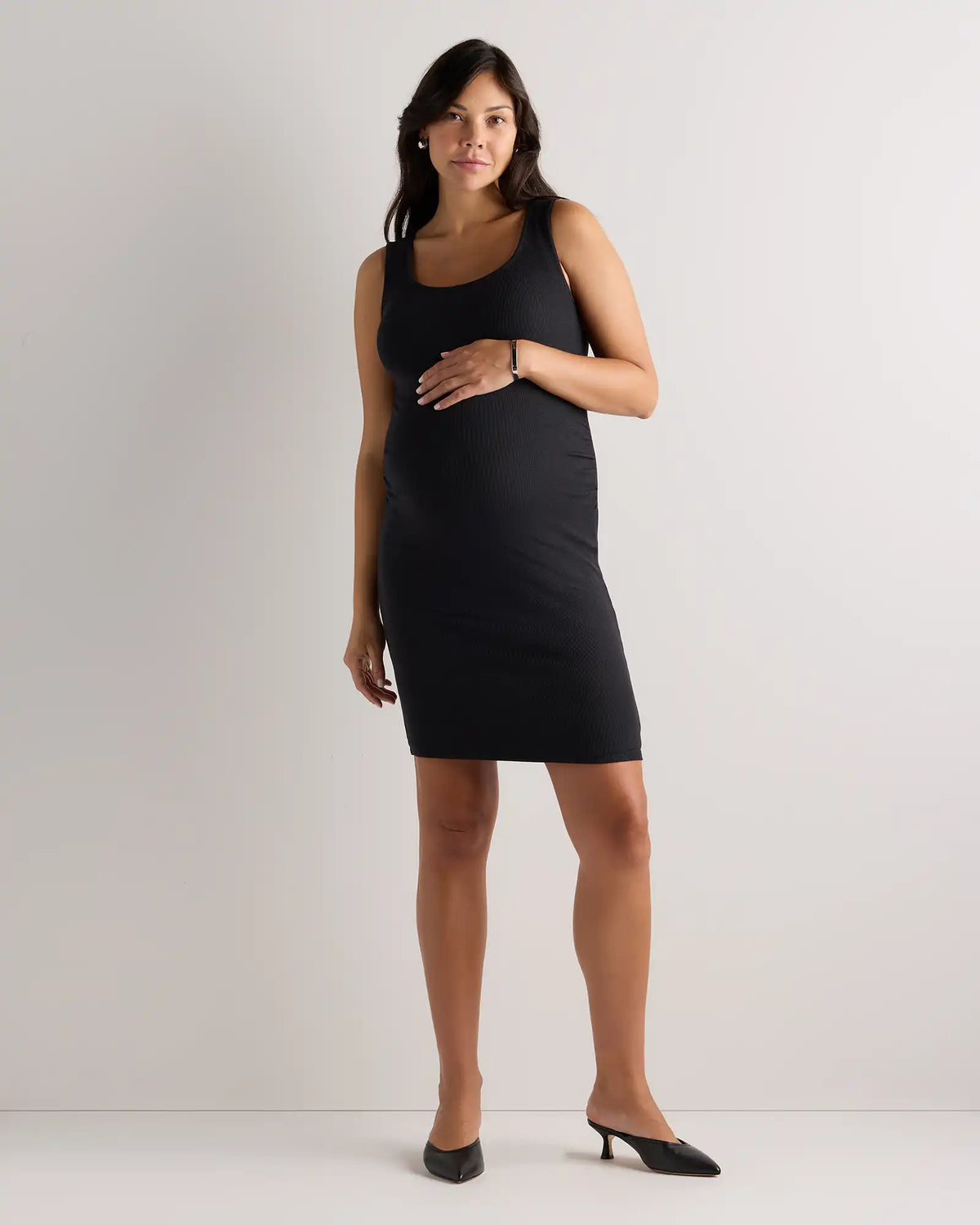 Bamboo Rib Maternity Sleeveless Mini Dress