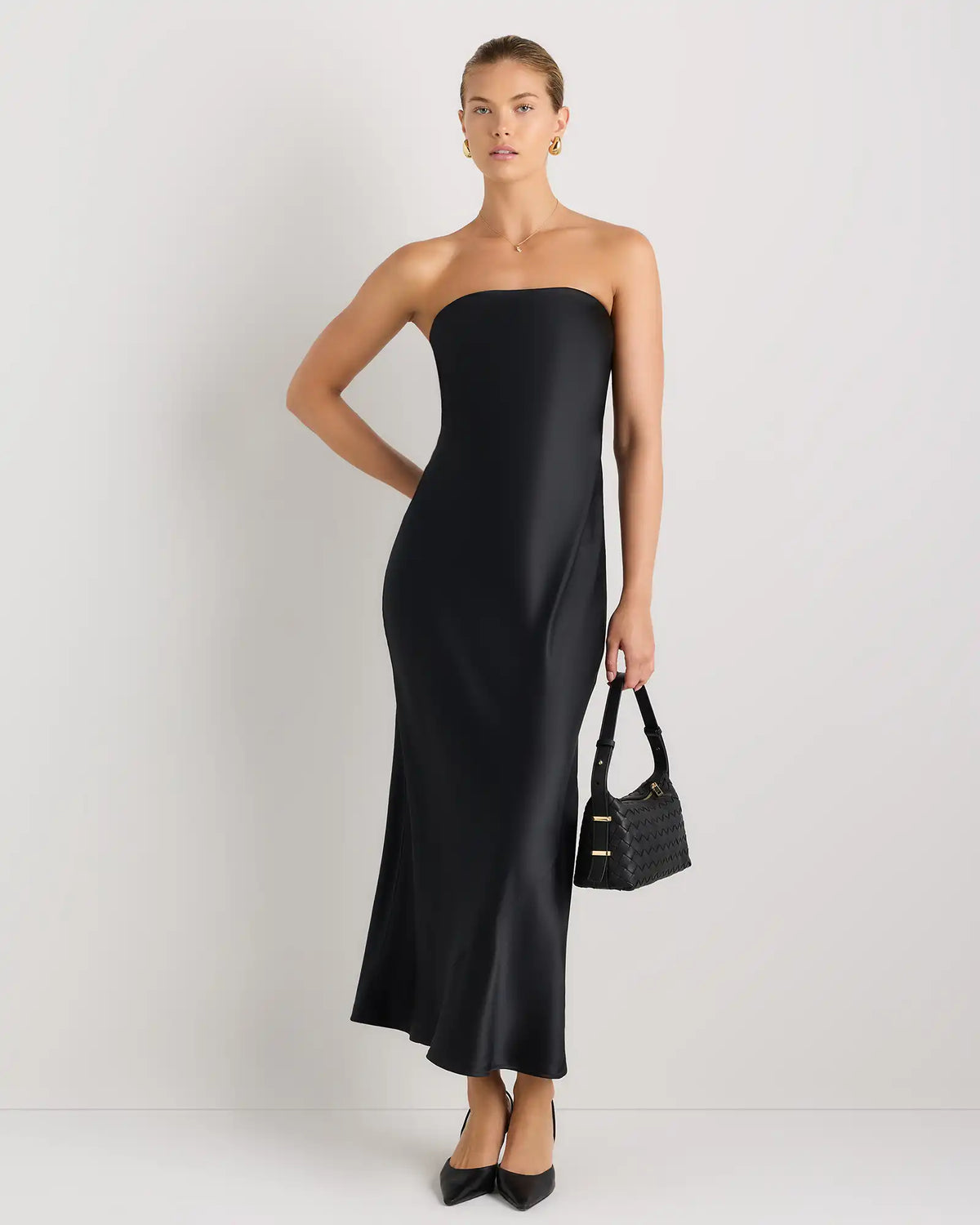 100% Washable Silk Strapless Scarf Maxi Dress