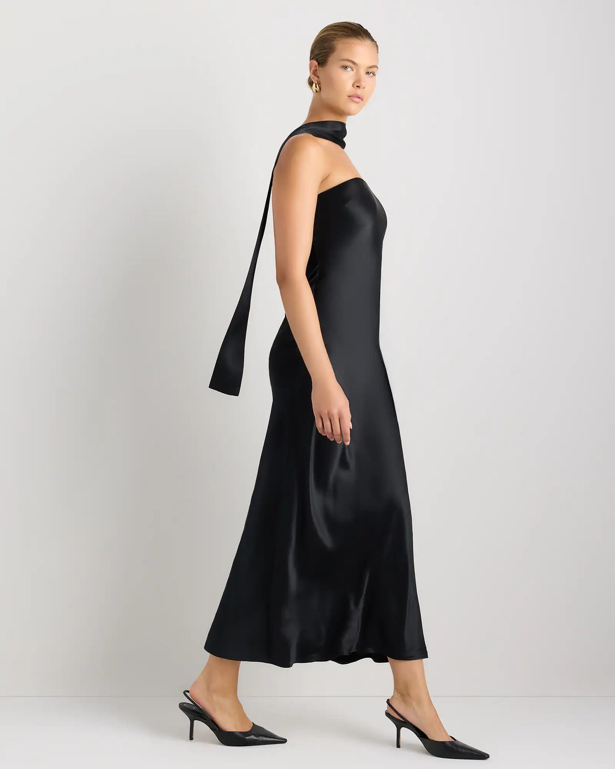 100% Washable Silk Strapless Scarf Maxi Dress