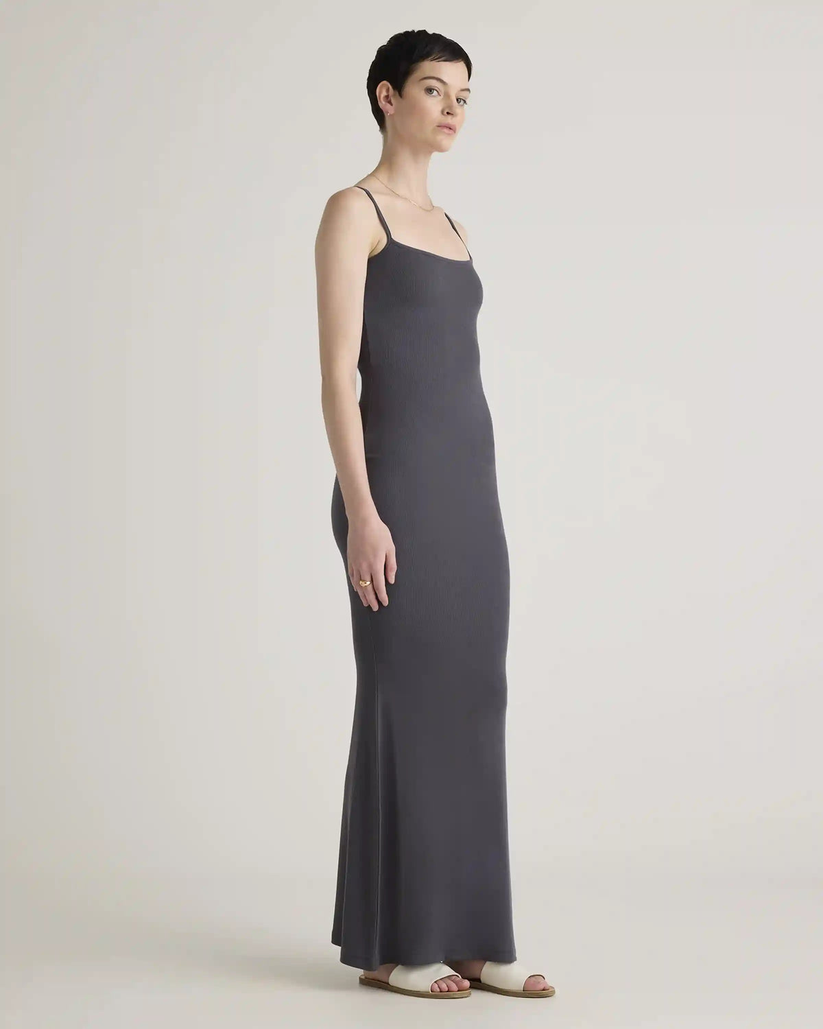 Tencel Rib Knit Maxi Slip Dress