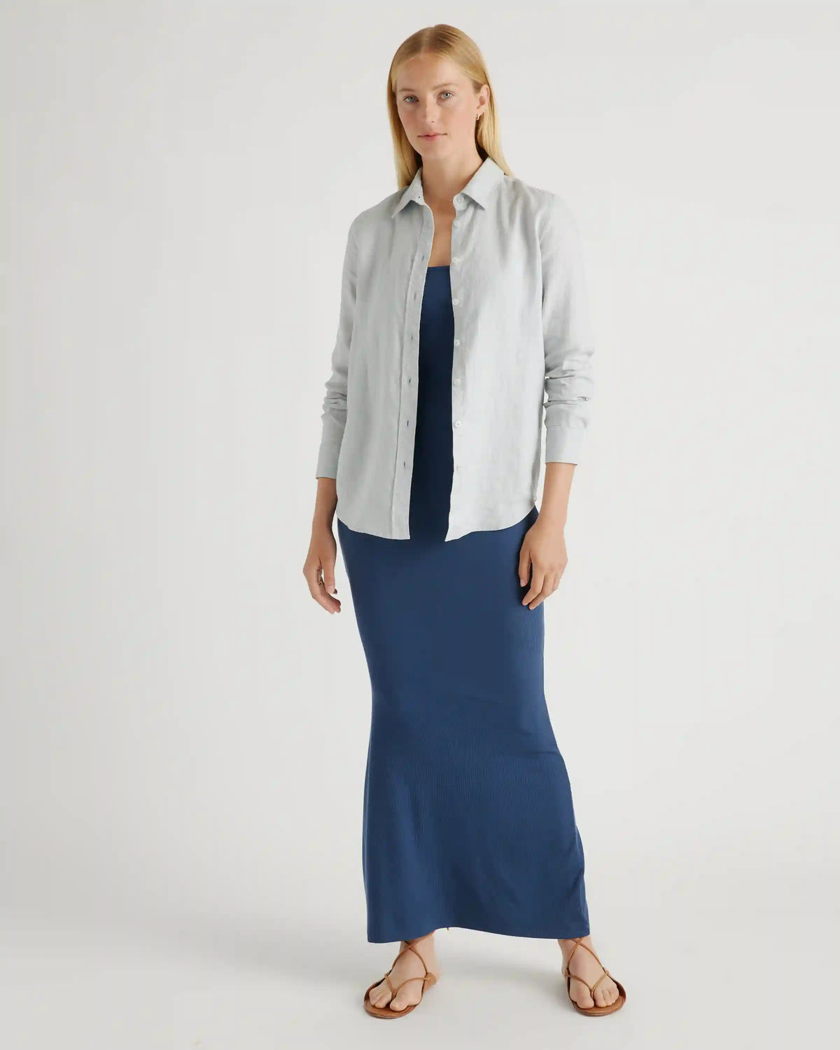 Tencel Rib Knit Maxi Slip Dress
