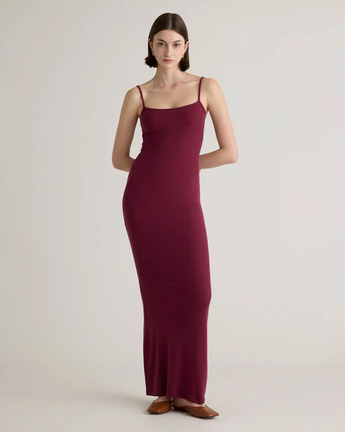 Tencel Rib Knit Maxi Slip Dress
