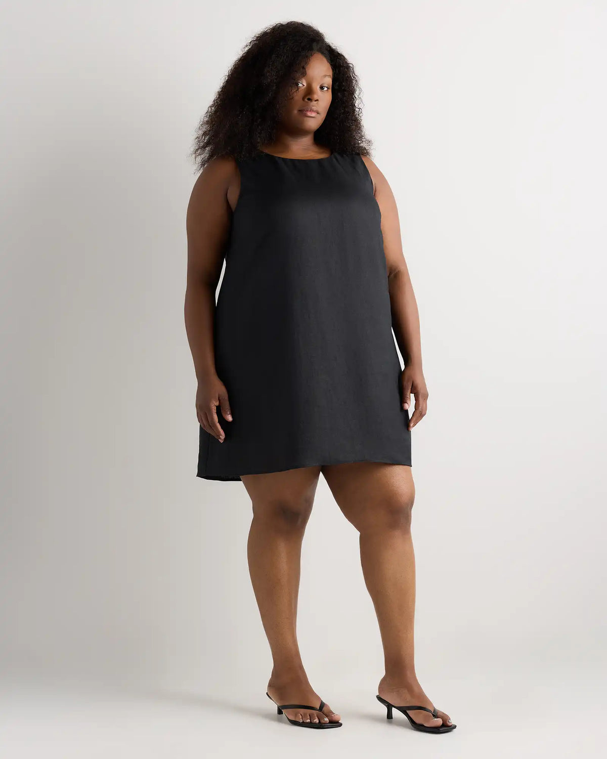 100% European Linen Tank Mini Dress