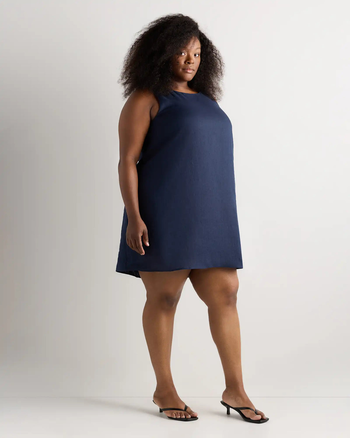 100% European Linen Tank Mini Dress