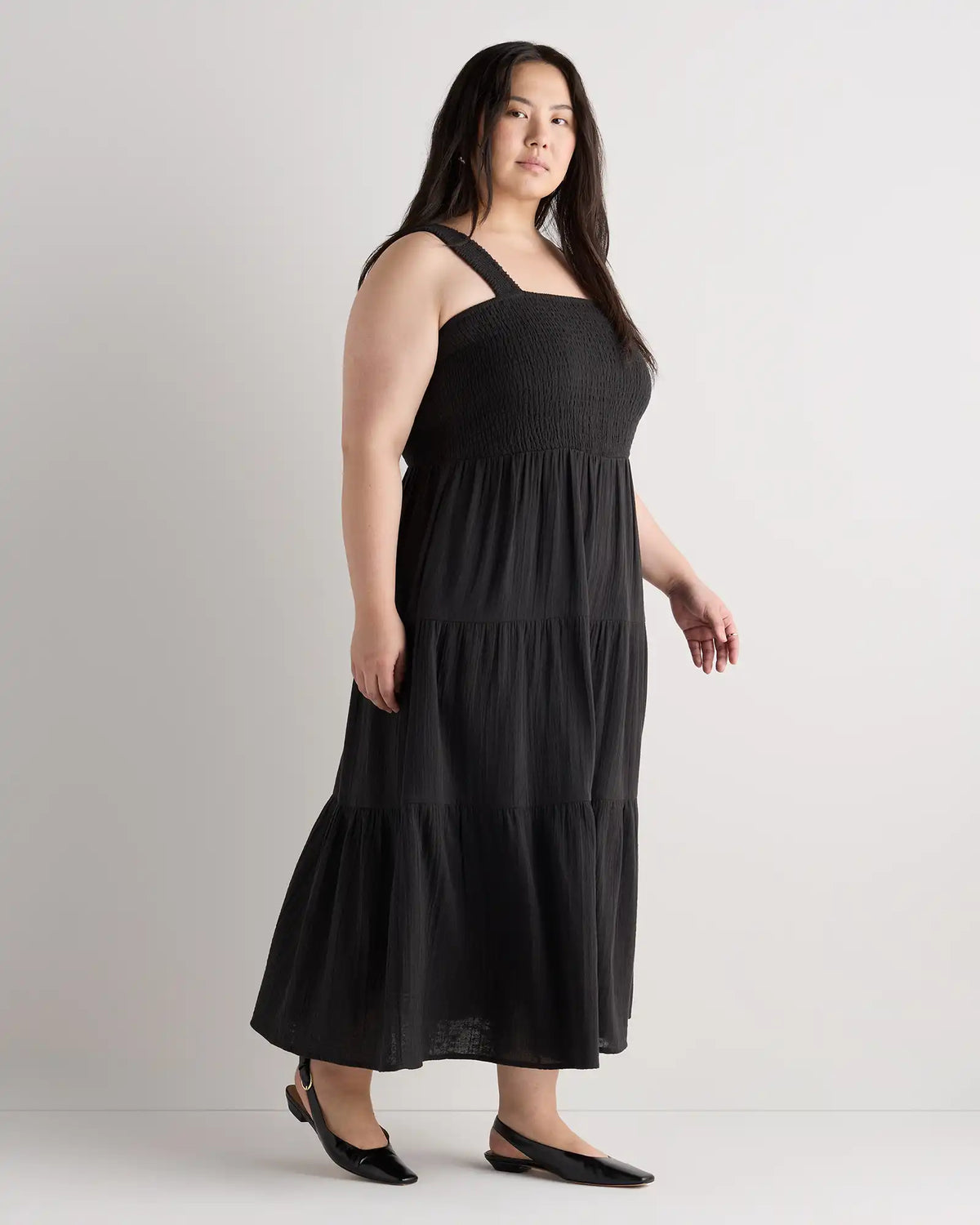 100% Organic Cotton Gauze Smocked Sleeveless Maxi Dress