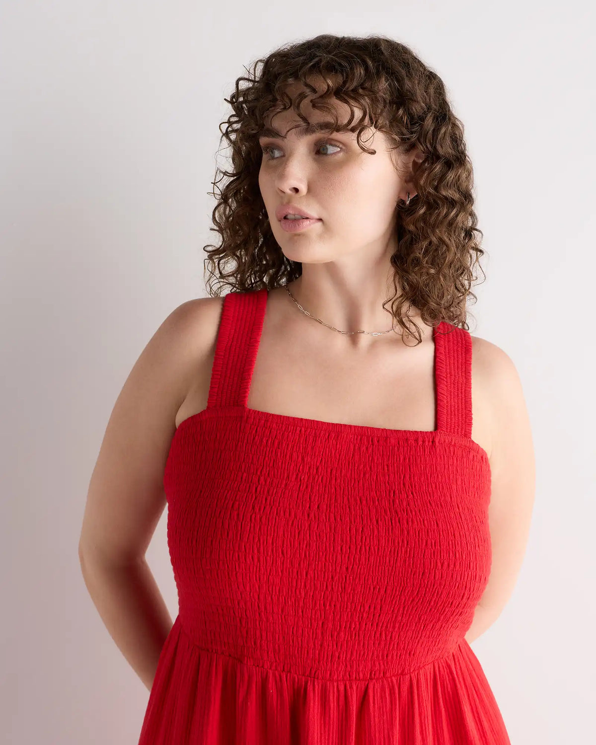 100% Organic Cotton Gauze Smocked Sleeveless Maxi Dress