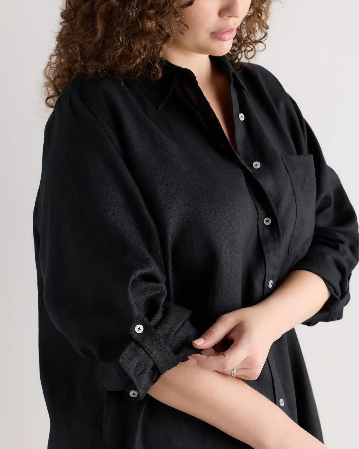 100% European Linen Shirt Dress