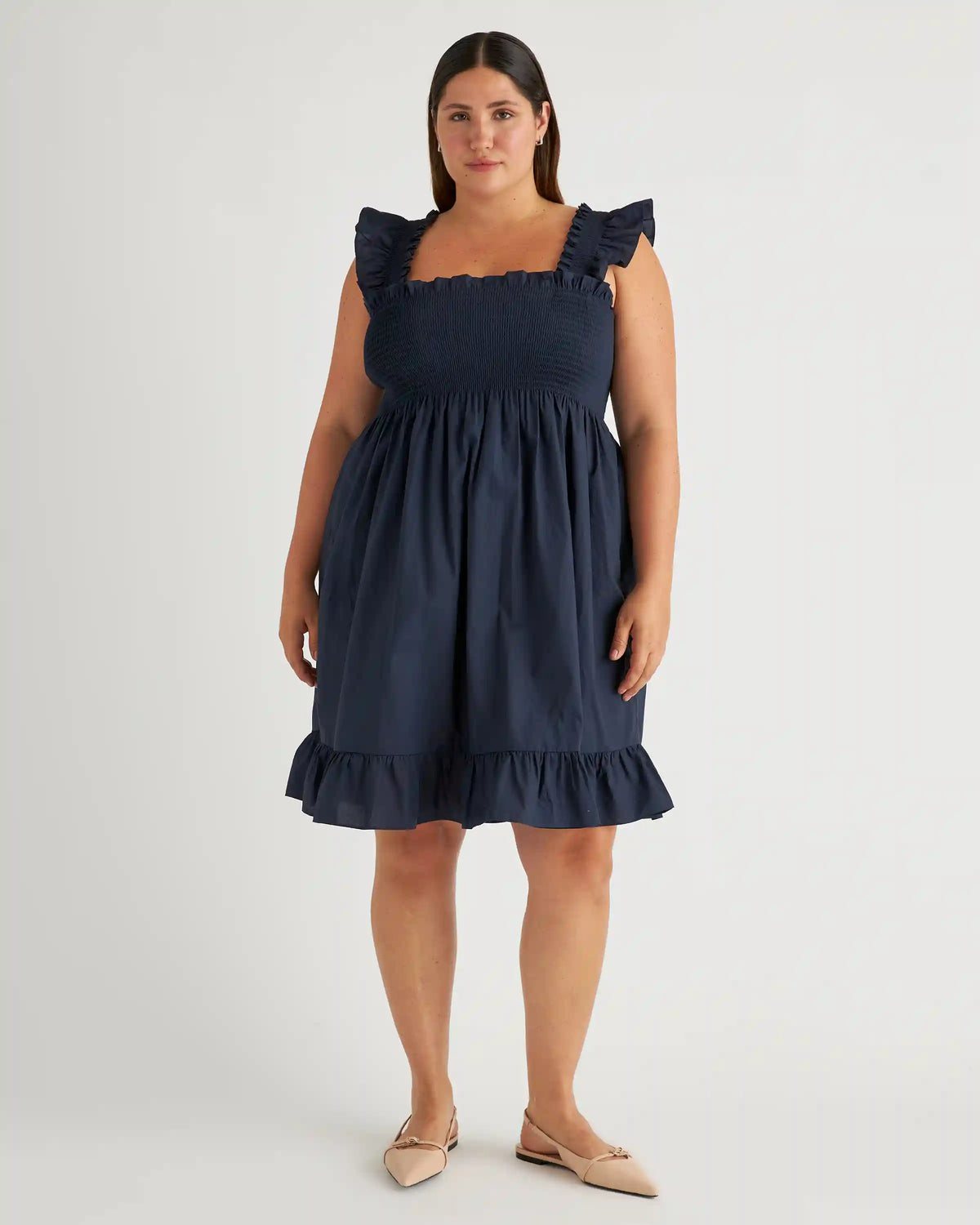 100% Organic Cotton Smocked Mini Dress