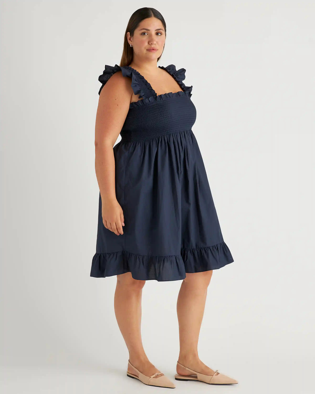 100% Organic Cotton Smocked Mini Dress