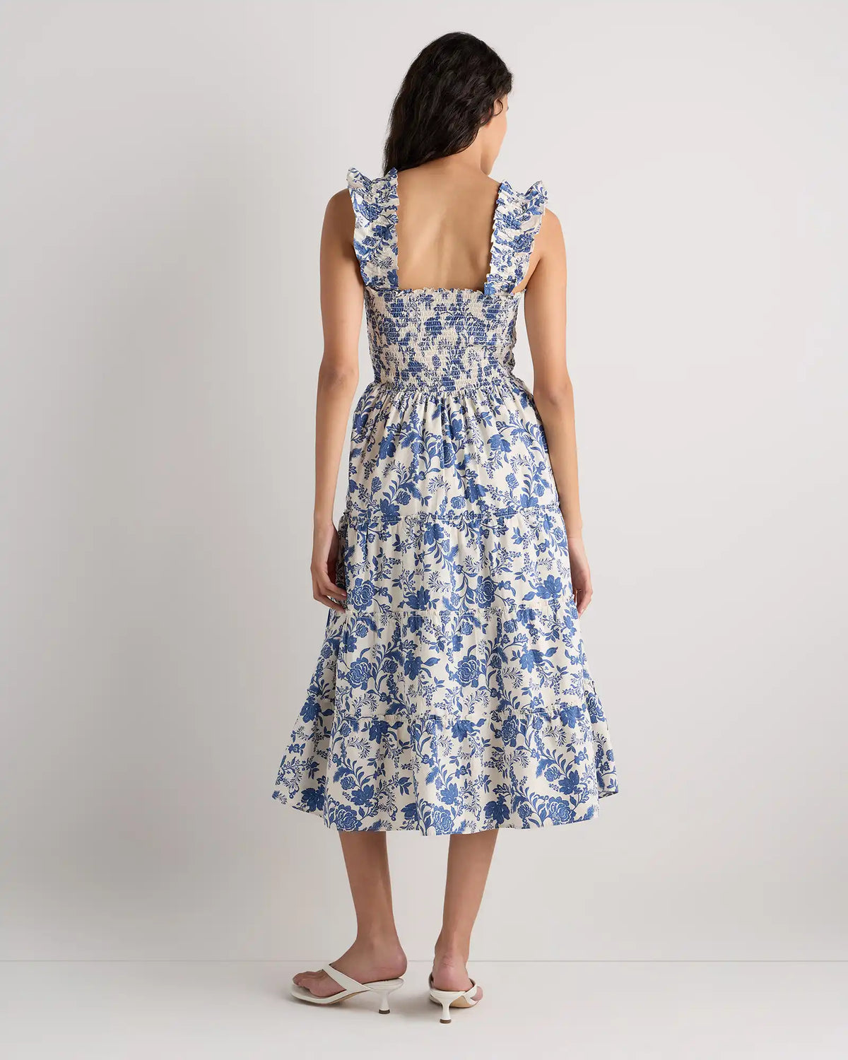 100% Organic Cotton Poplin Smocked Midi Dress