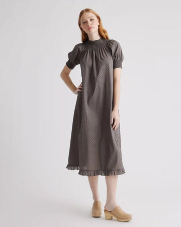 100% Cotton Swiss Dot Midi Dress