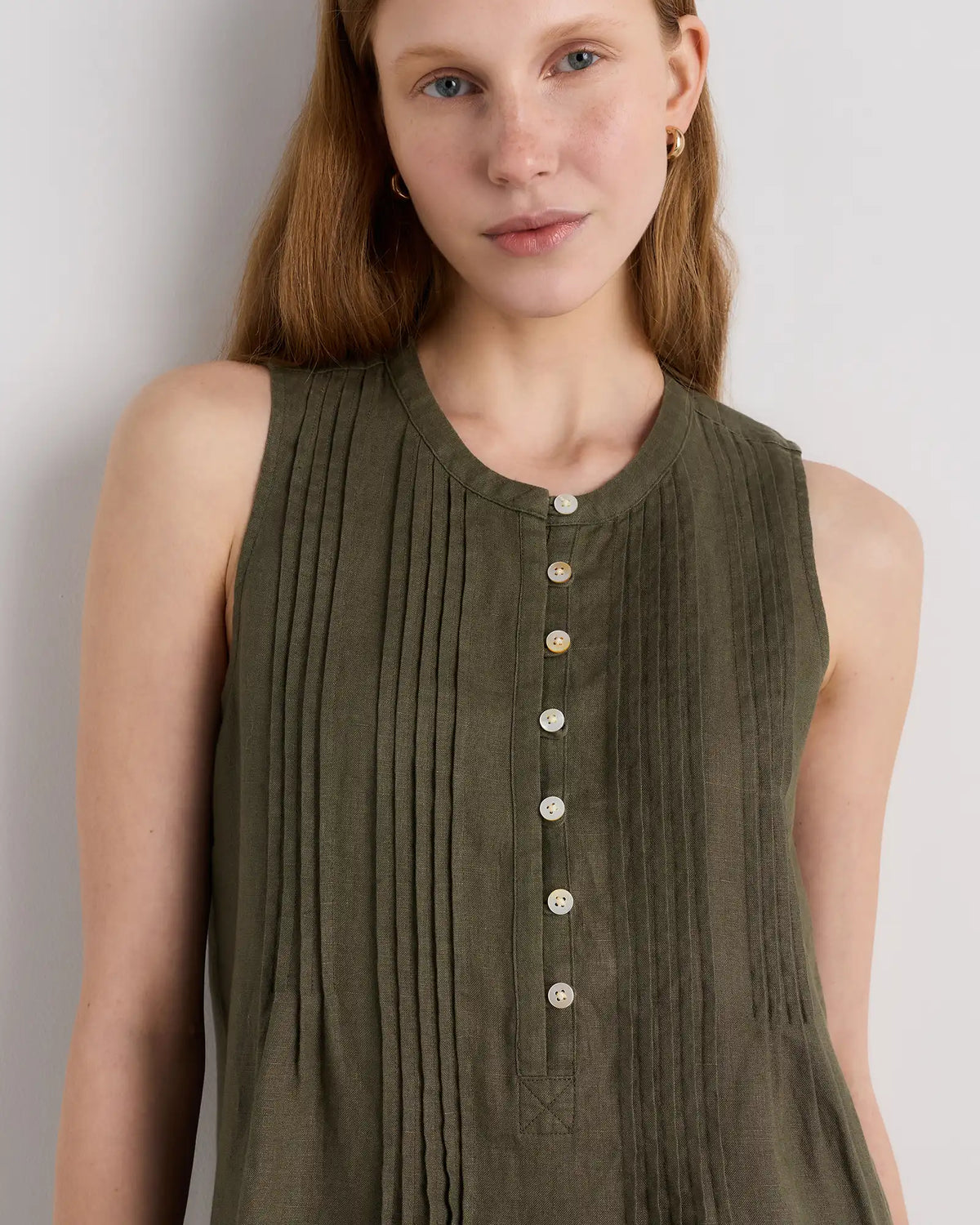 100% European Linen Sleeveless Swing Dress
