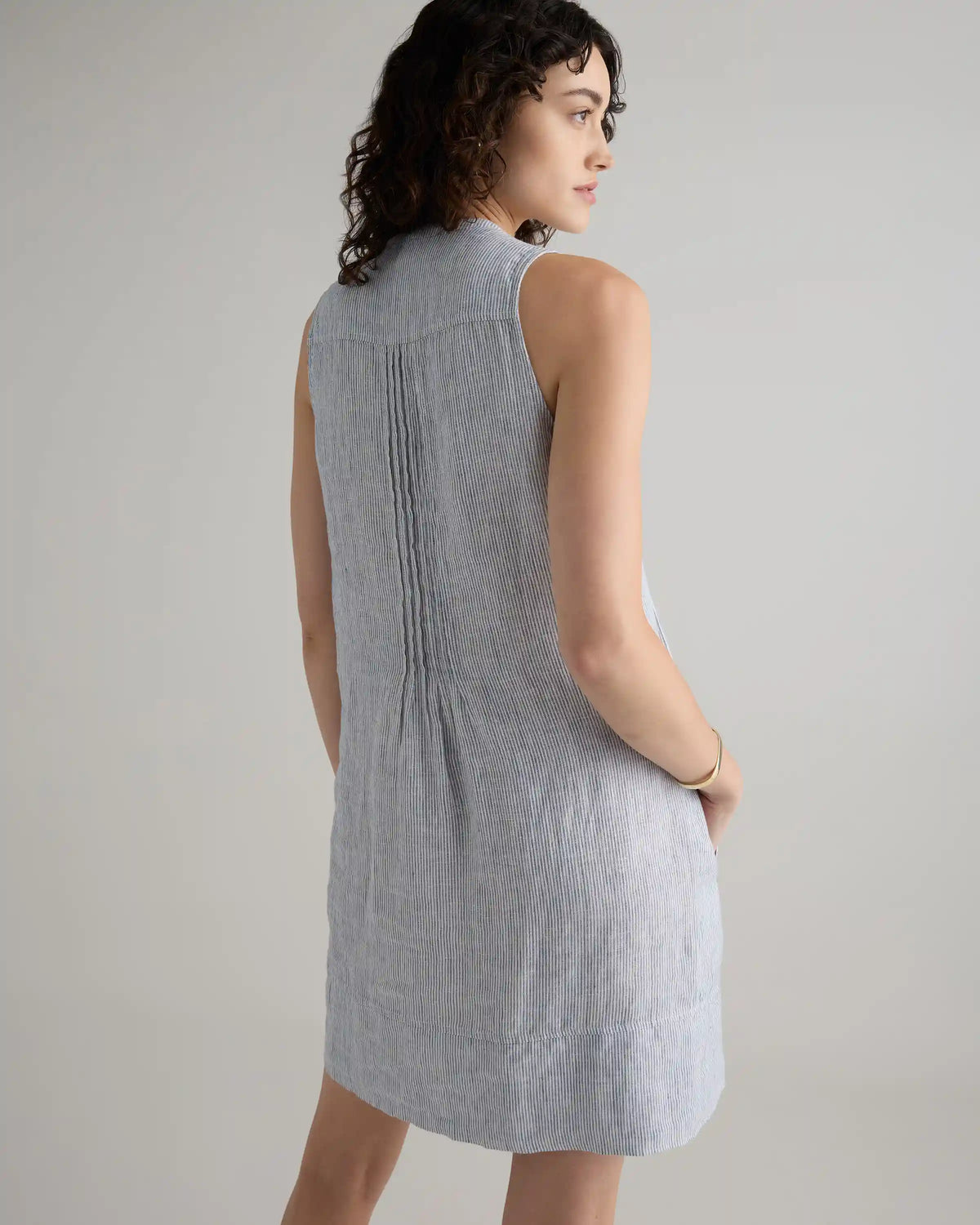 100% European Linen Sleeveless Swing Dress