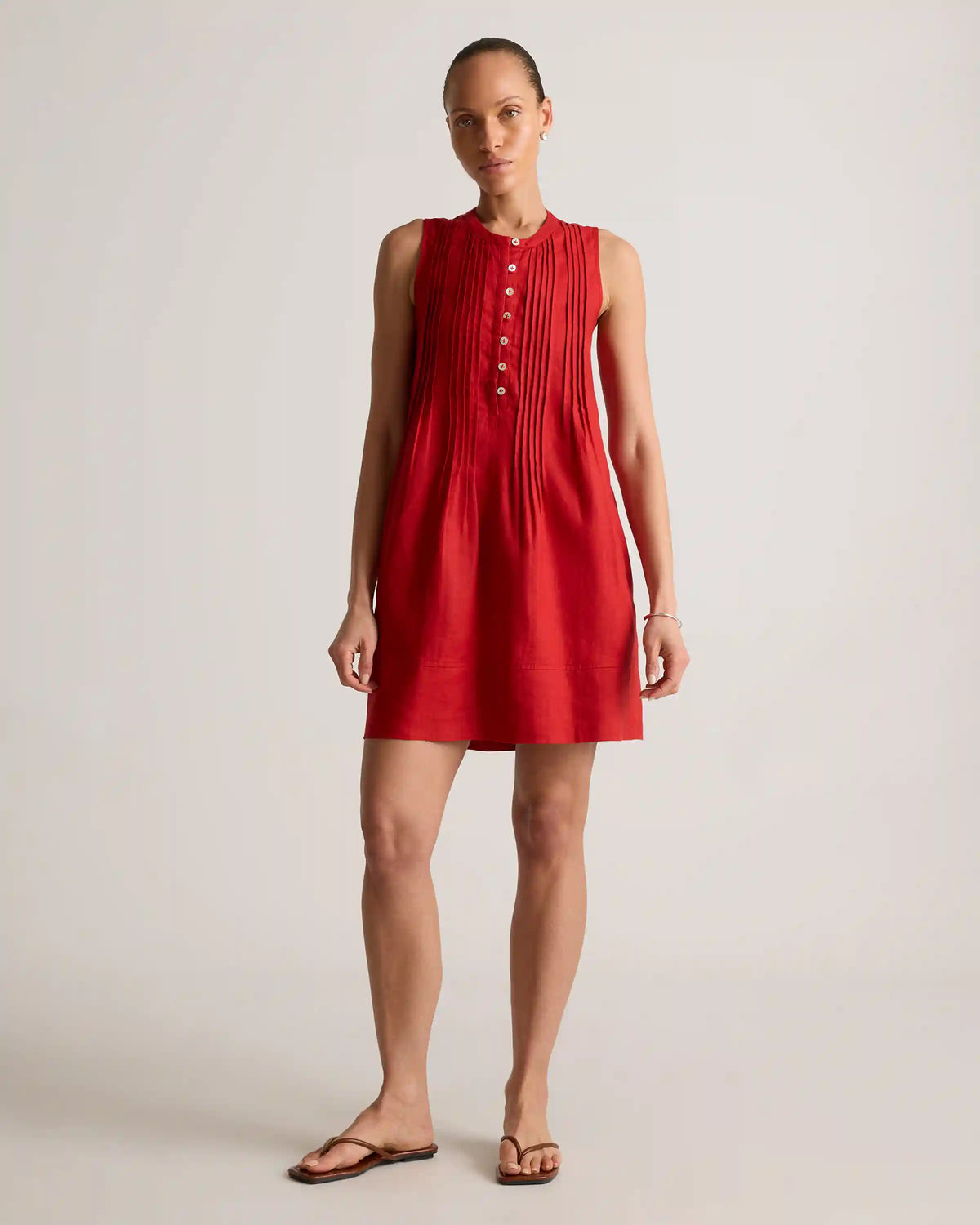 100% European Linen Sleeveless Swing Dress