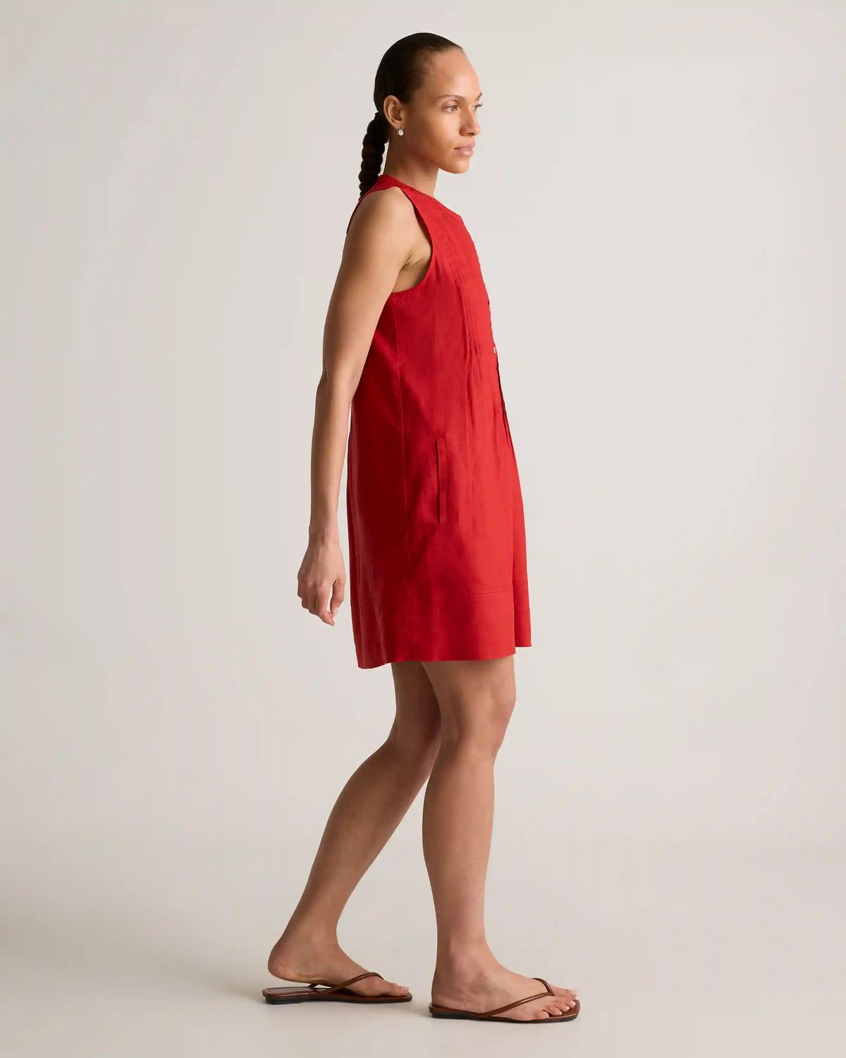 100% European Linen Sleeveless Swing Dress