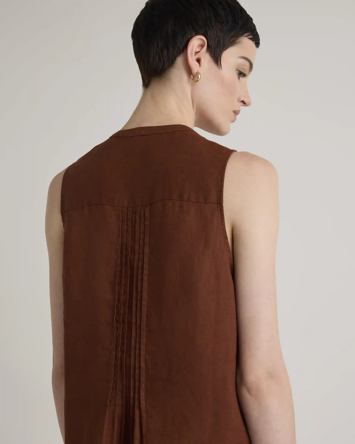 100% European Linen Sleeveless Swing Dress