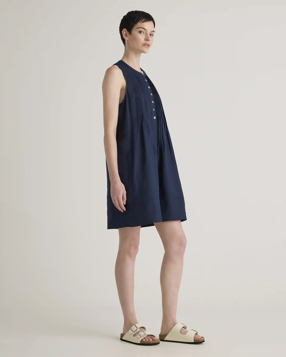 100% European Linen Sleeveless Swing Dress