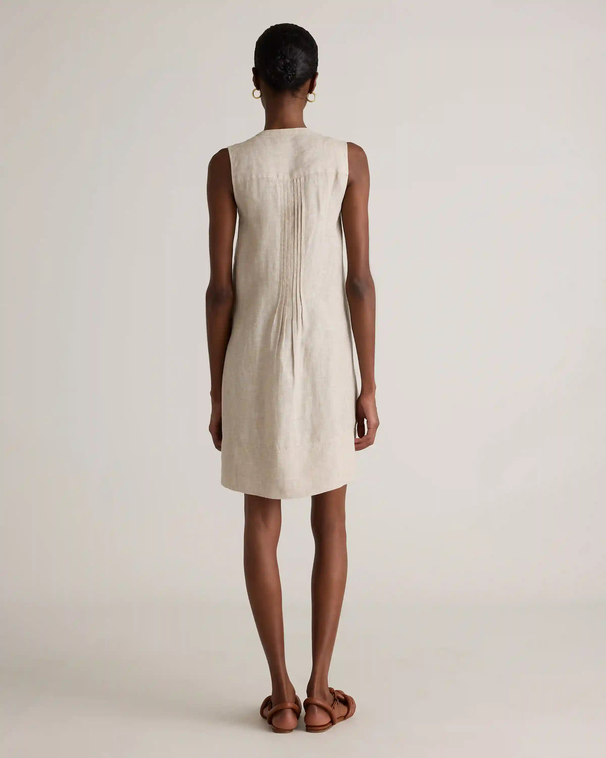 100% European Linen Sleeveless Swing Dress