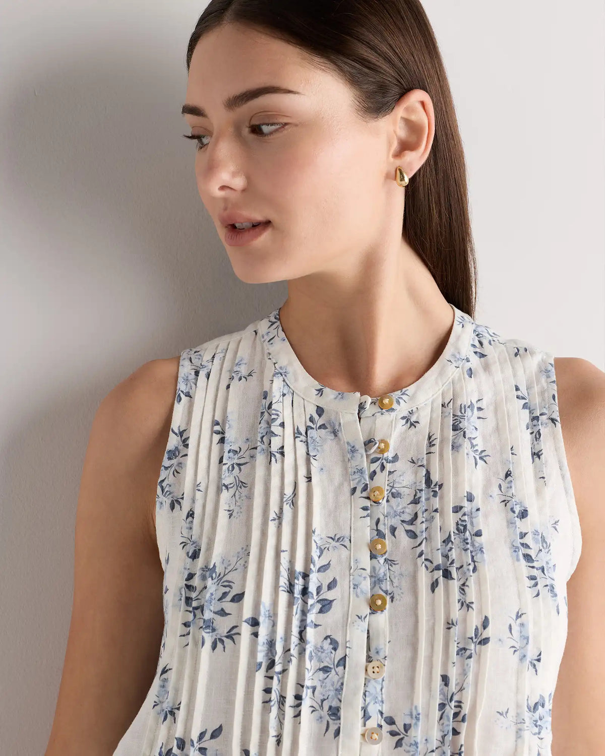 100% European Linen Sleeveless Swing Dress