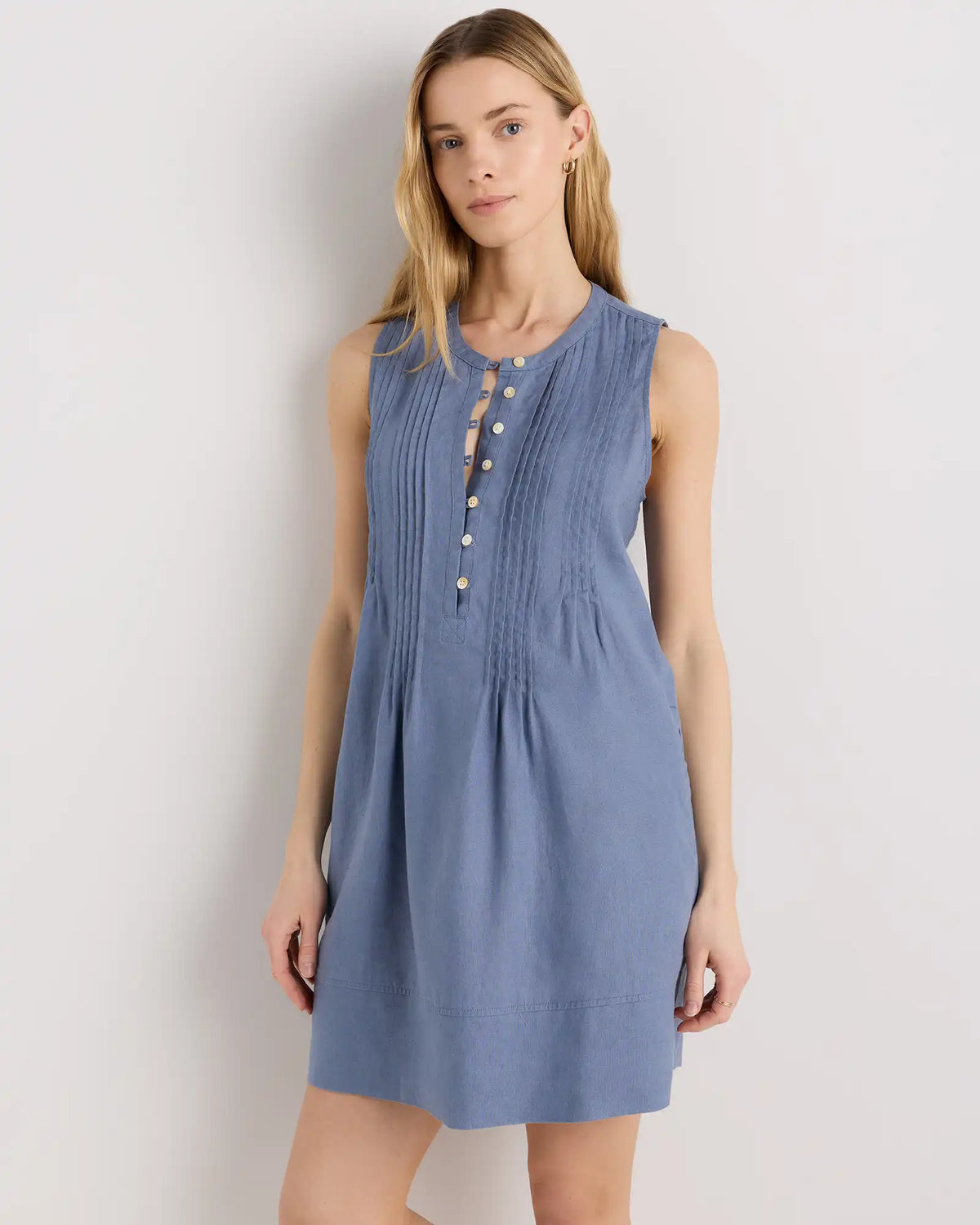 100% European Linen Sleeveless Swing Dress