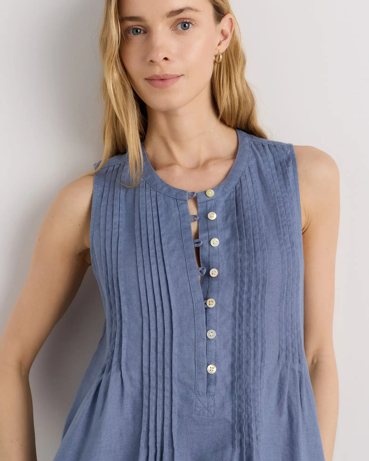100% European Linen Sleeveless Swing Dress
