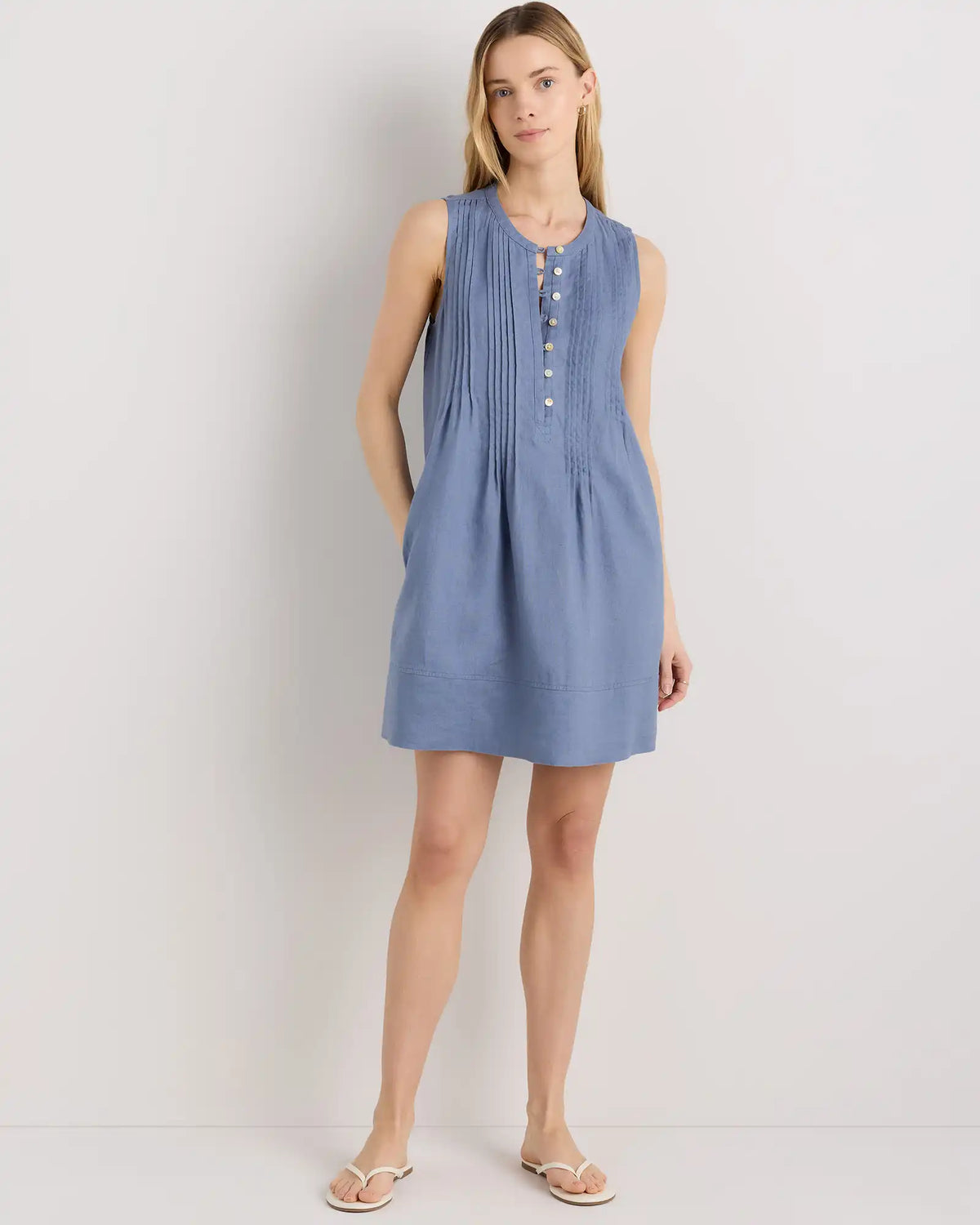 100% European Linen Sleeveless Swing Dress