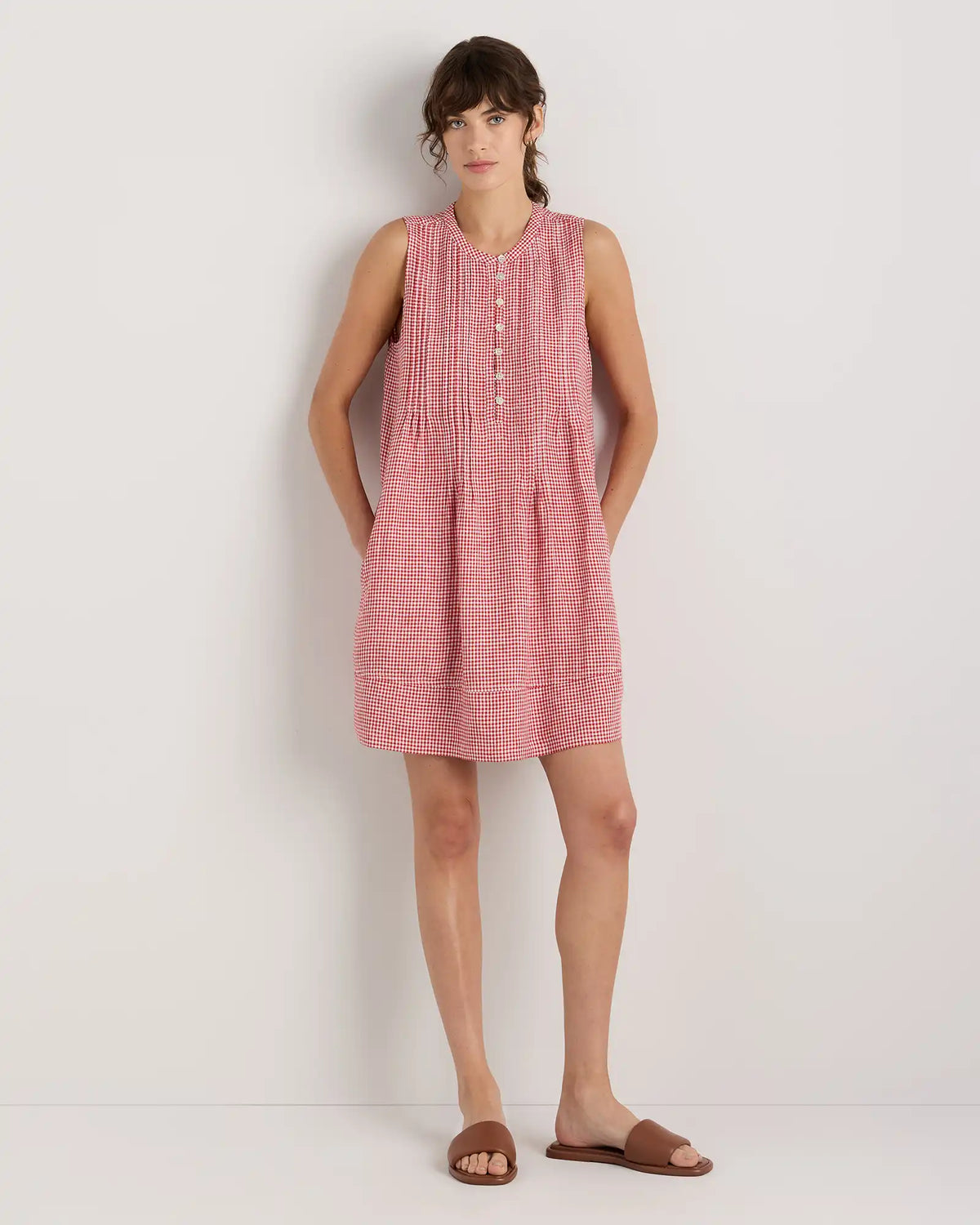 100% European Linen Sleeveless Swing Dress