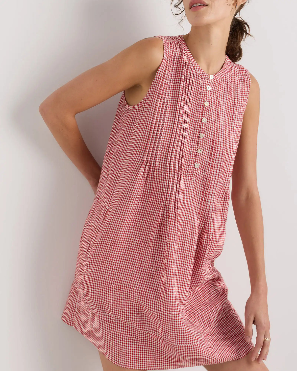100% European Linen Sleeveless Swing Dress