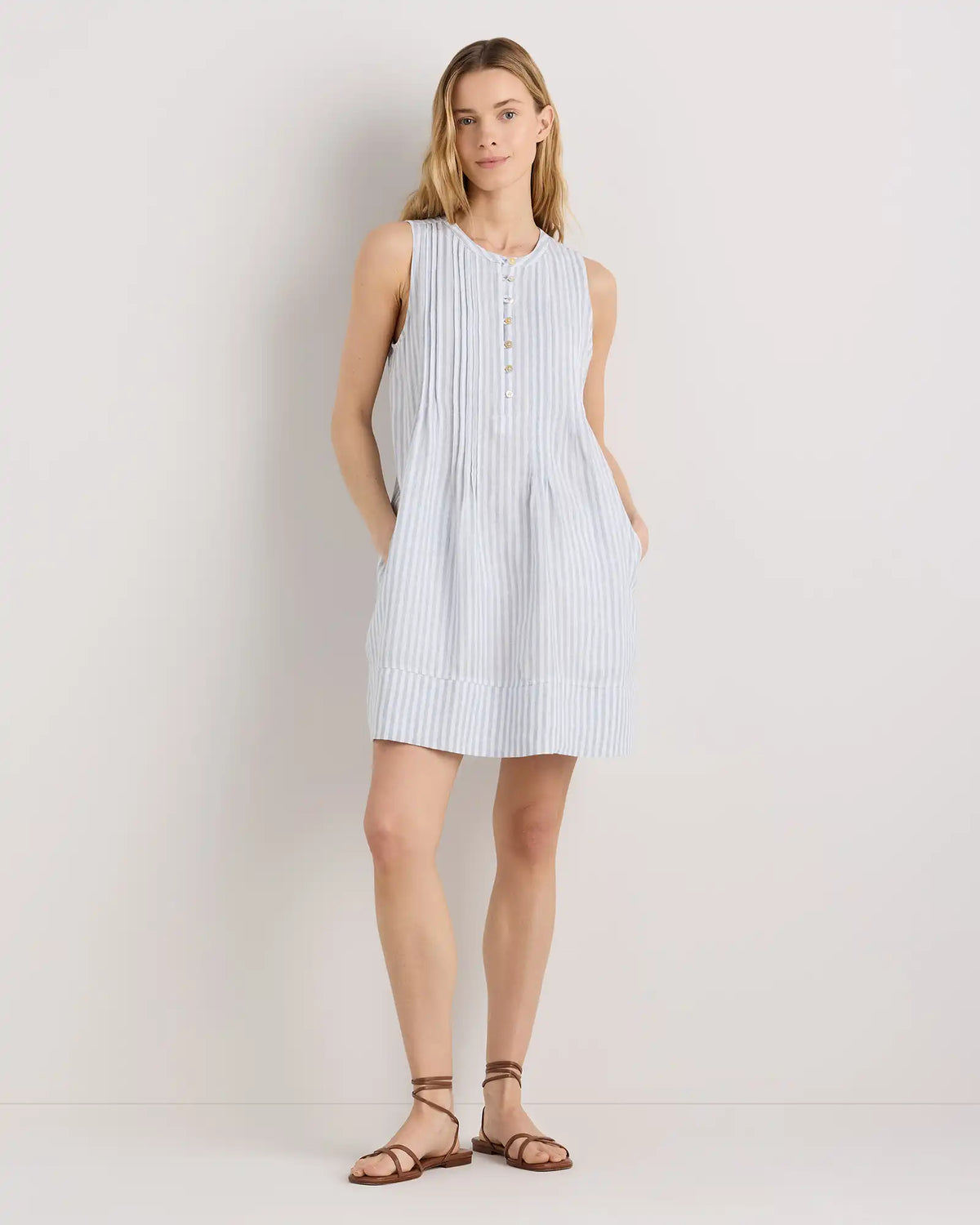 100% European Linen Sleeveless Swing Dress