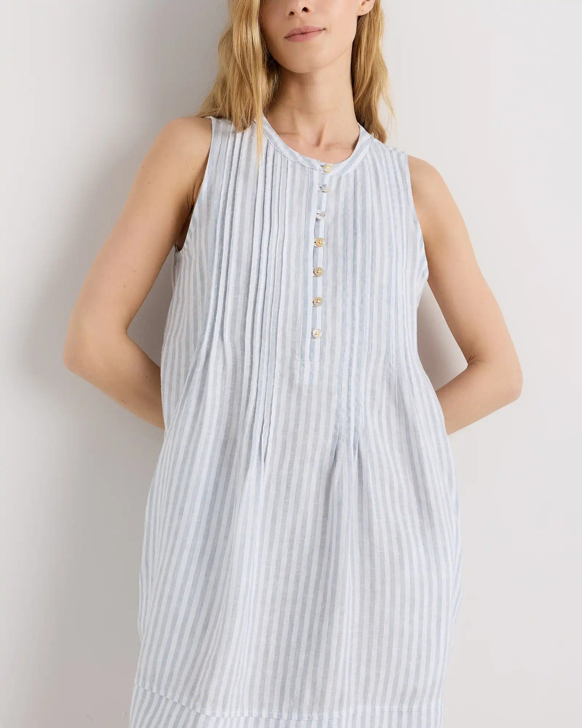 100% European Linen Sleeveless Swing Dress