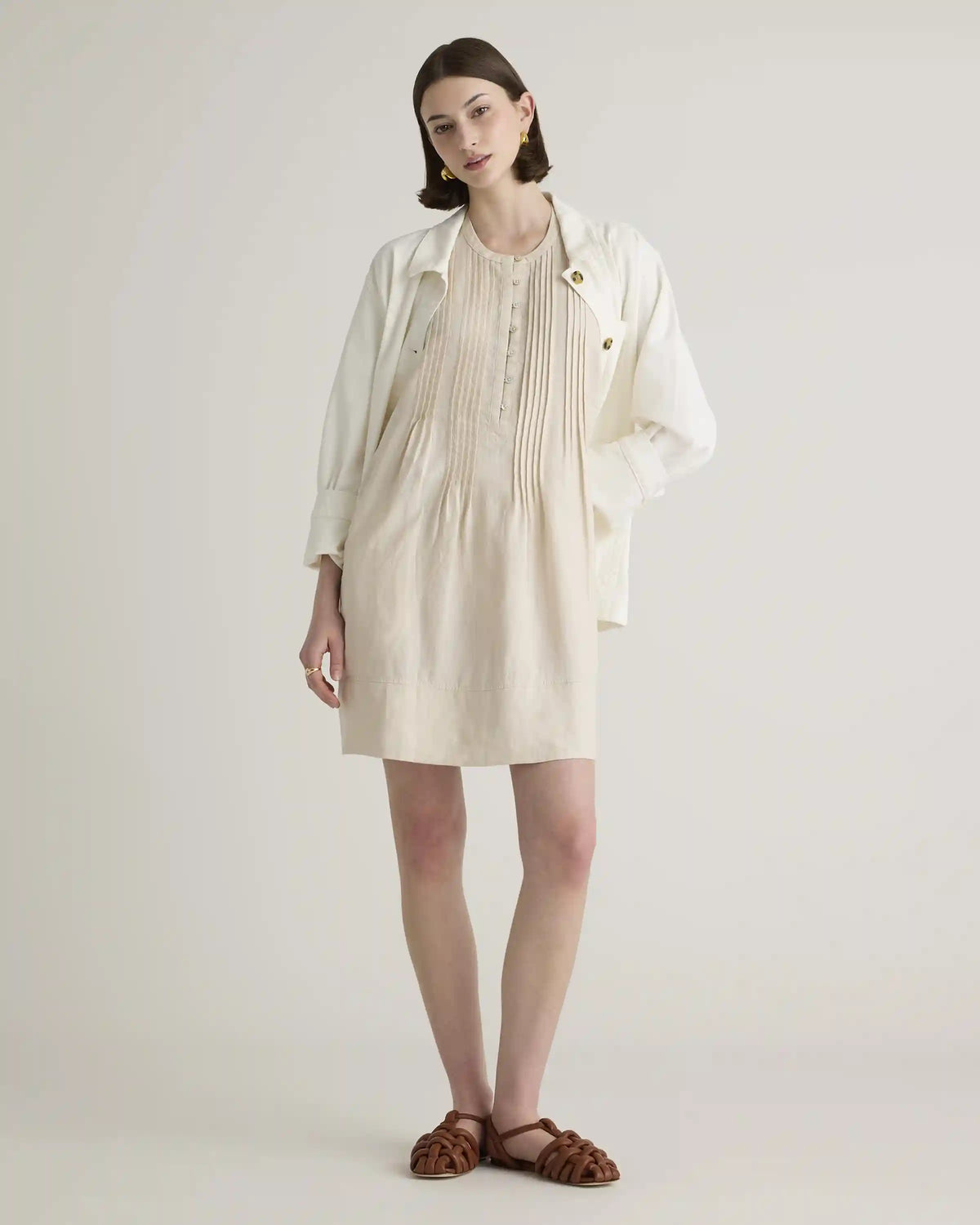 100% European Linen Sleeveless Swing Dress