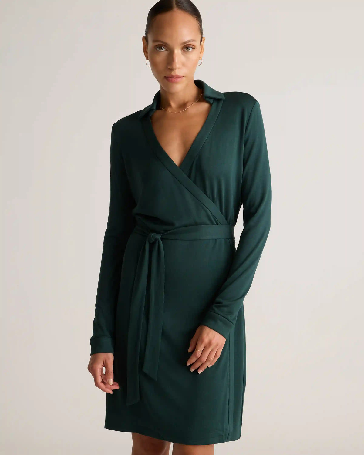 100% Silk Jersey Mini Wrap Dress
