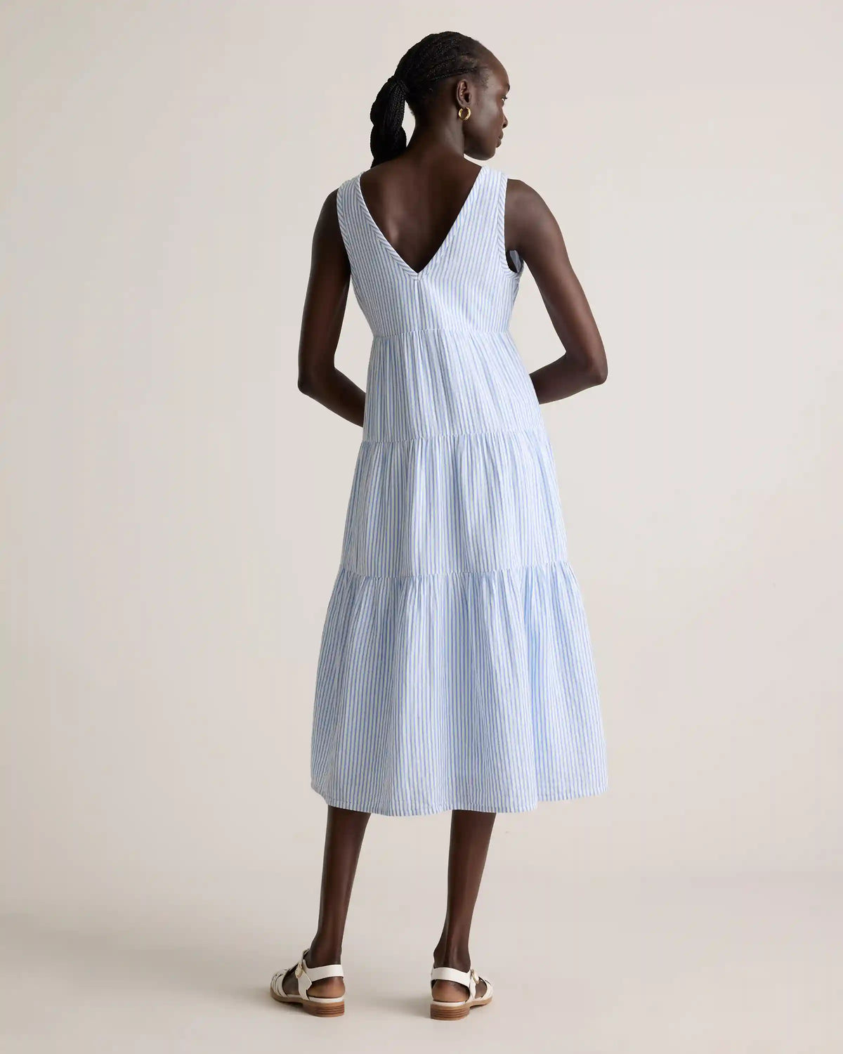 100% Organic Cotton Gauze Tiered Maxi Dress
