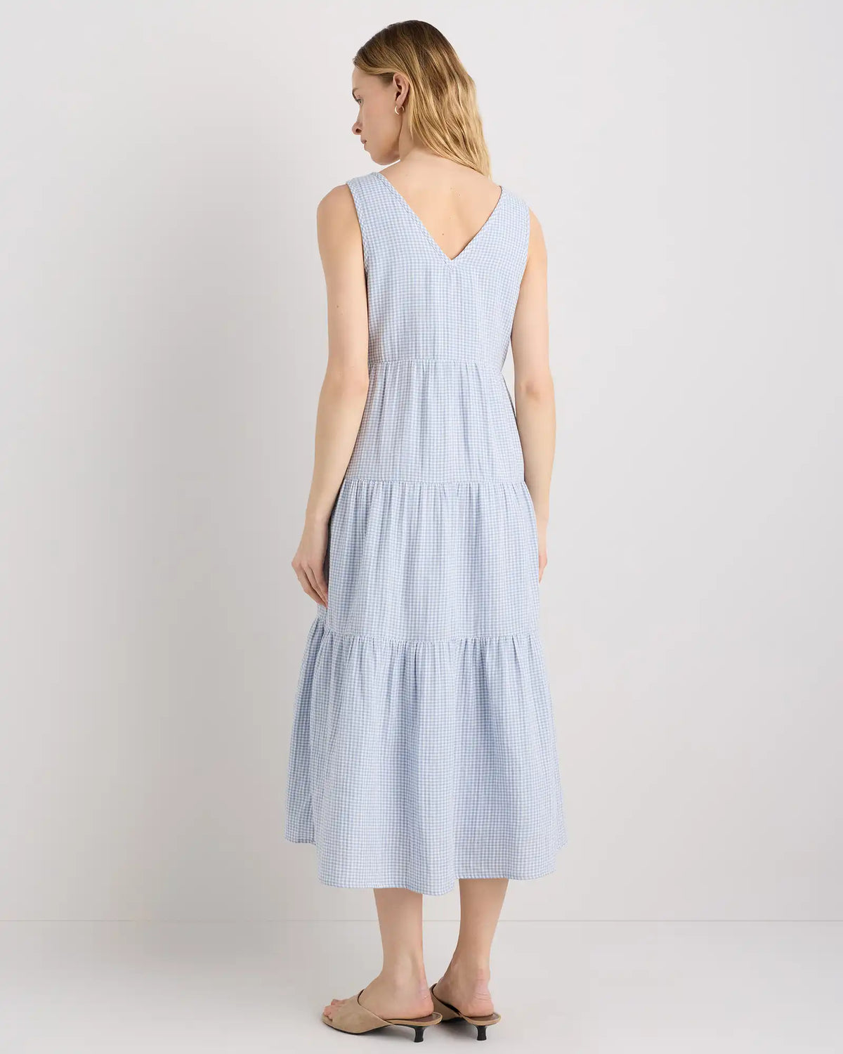 100% Organic Cotton Gauze Tiered Maxi Dress