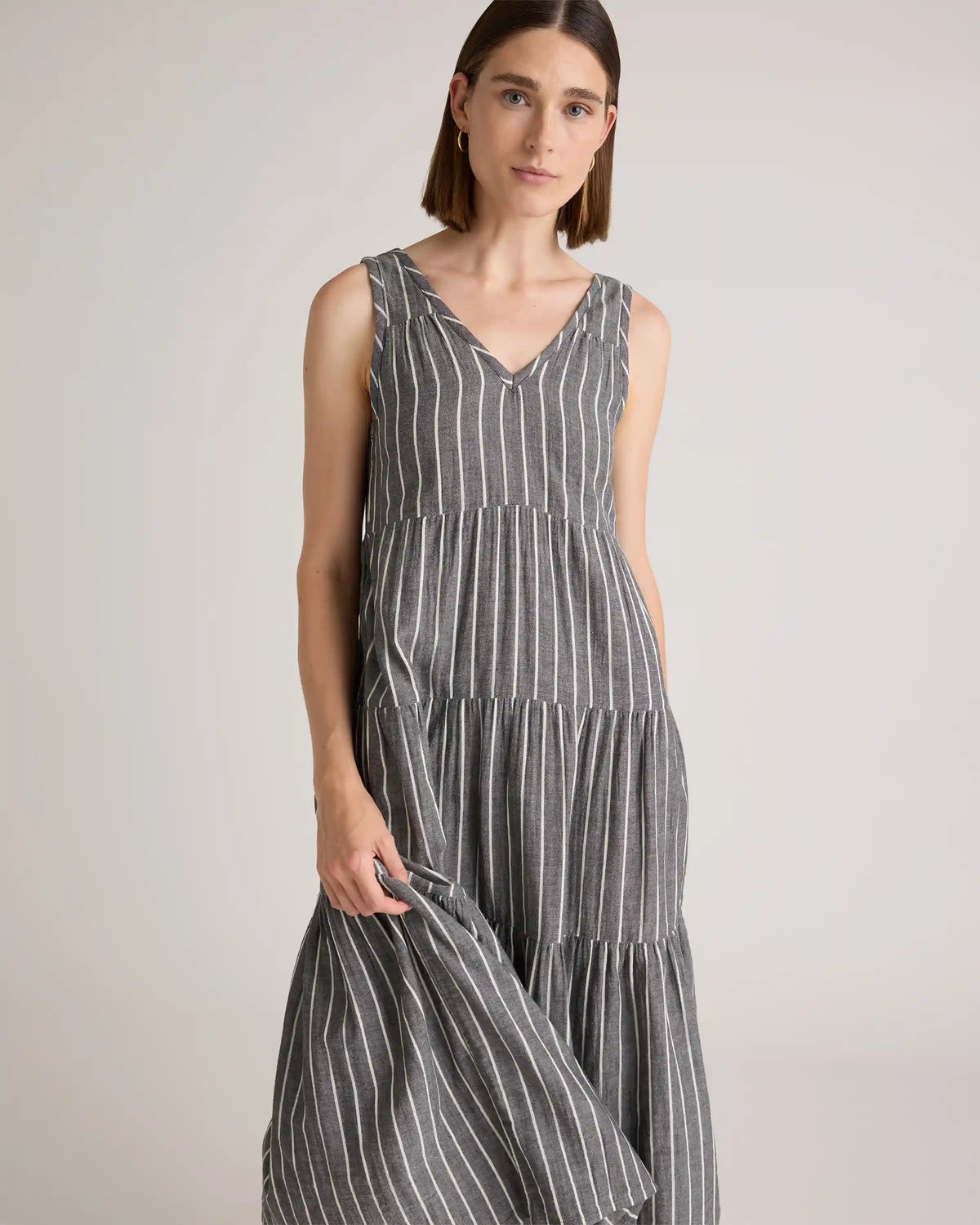 100% Organic Cotton Gauze Tiered Maxi Dress