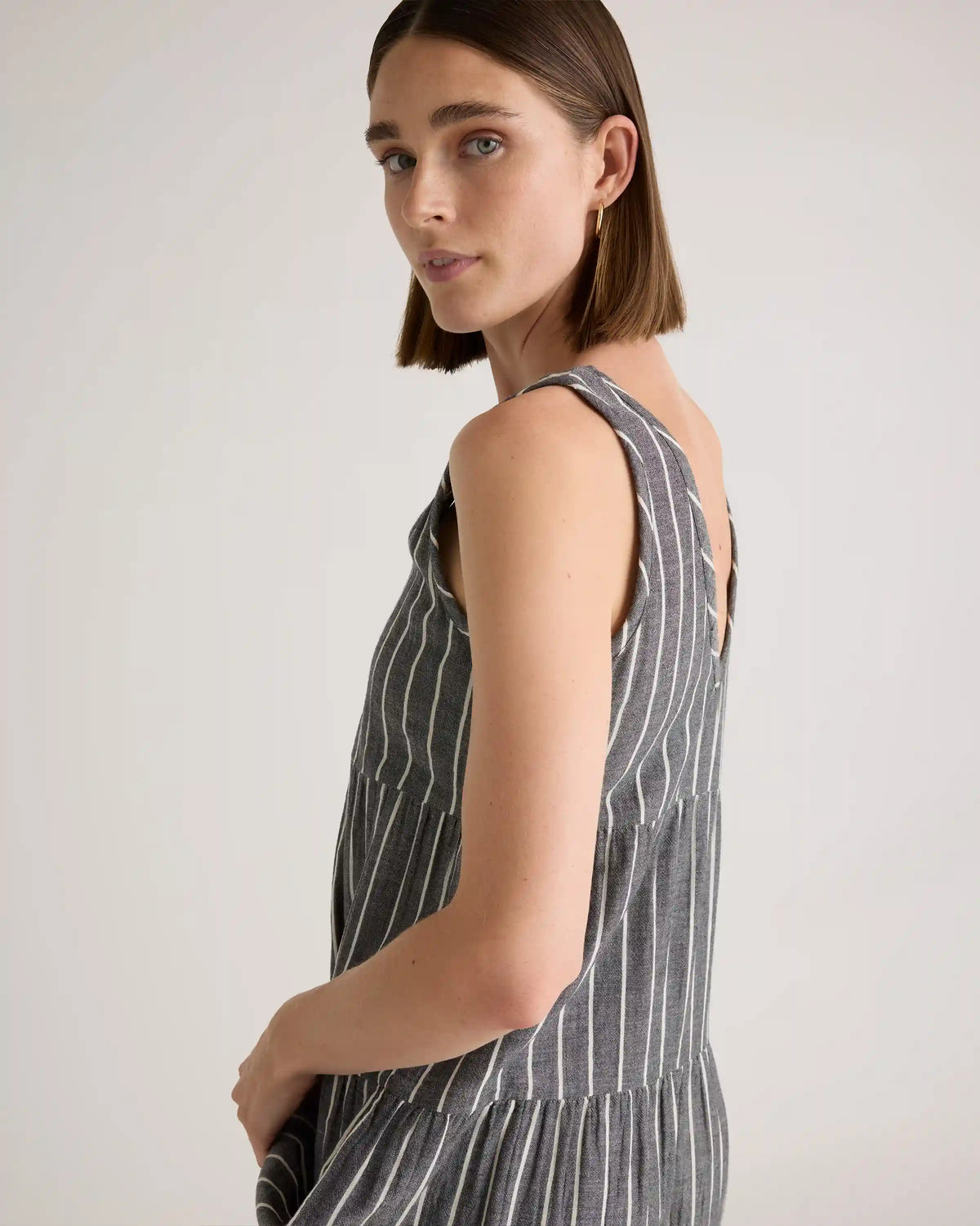 100% Organic Cotton Gauze Tiered Maxi Dress