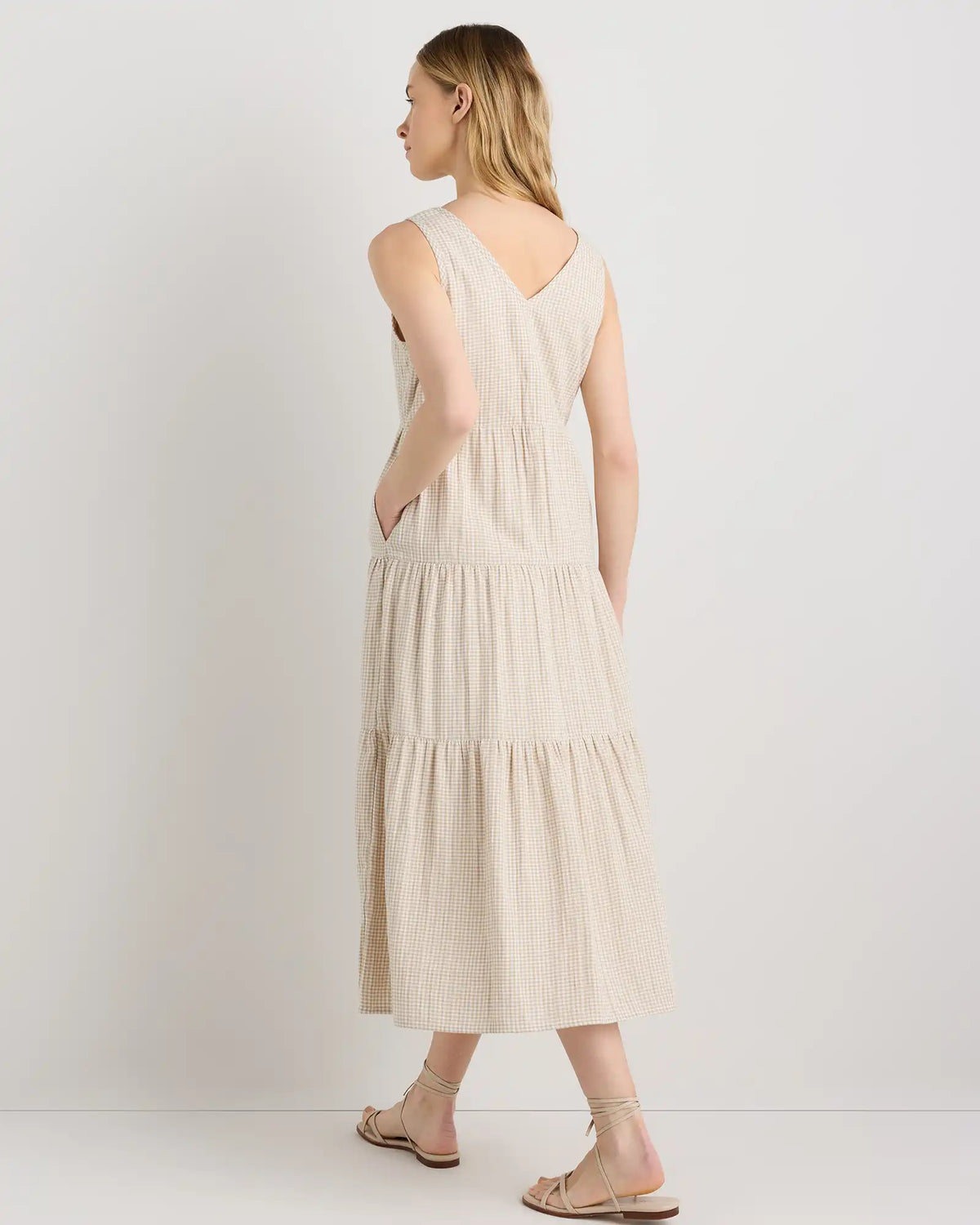 100% Organic Cotton Gauze Tiered Maxi Dress