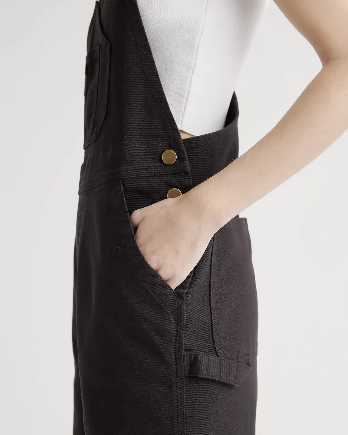 Organic Stretch Cotton Twill Relaxed Overalls