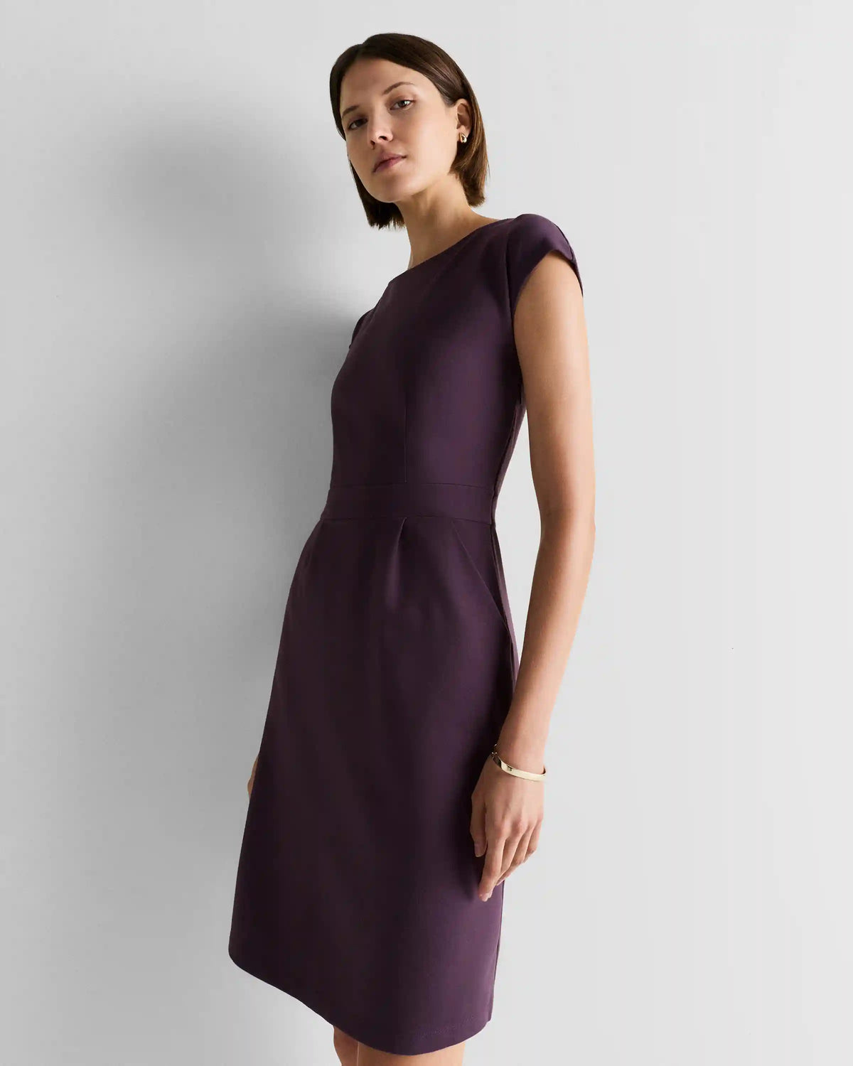 Ultra-Stretch Ponte Cap Sleeve Dress