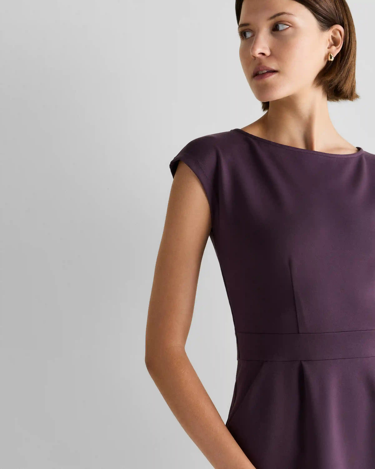 Ultra-Stretch Ponte Cap Sleeve Dress