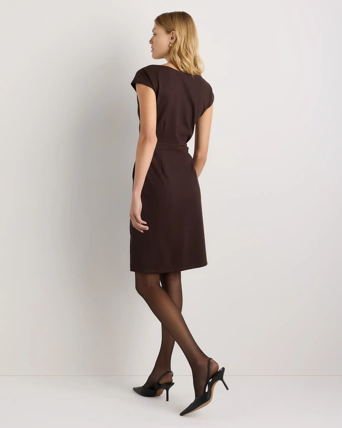 Ultra-Stretch Ponte Cap Sleeve Dress