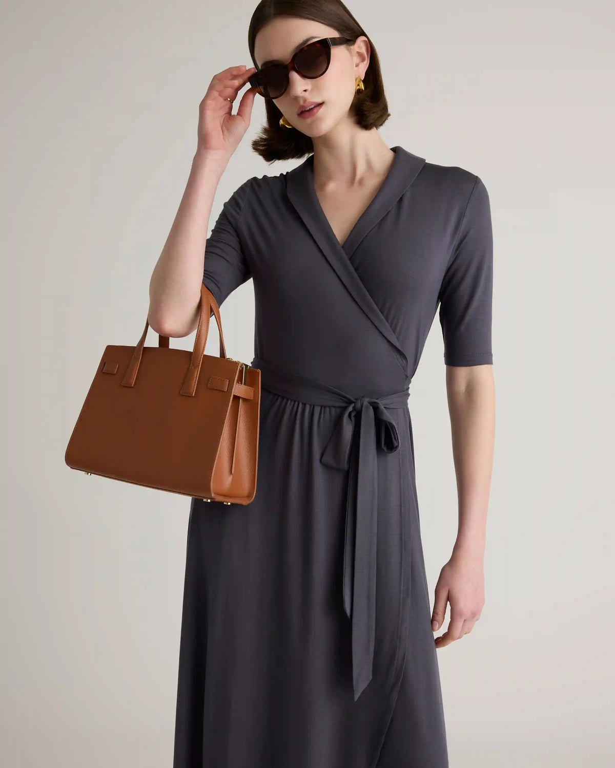 Tencel Jersey Midi Wrap Dress